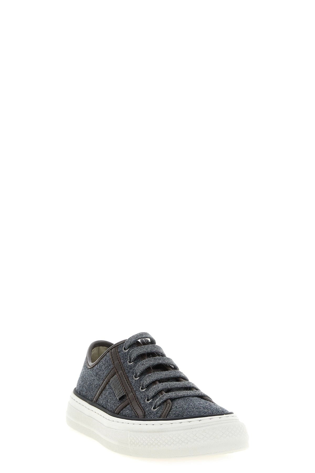 Brunello Cucinelli Shiny Tab Low-Top Sneakers - alternate view