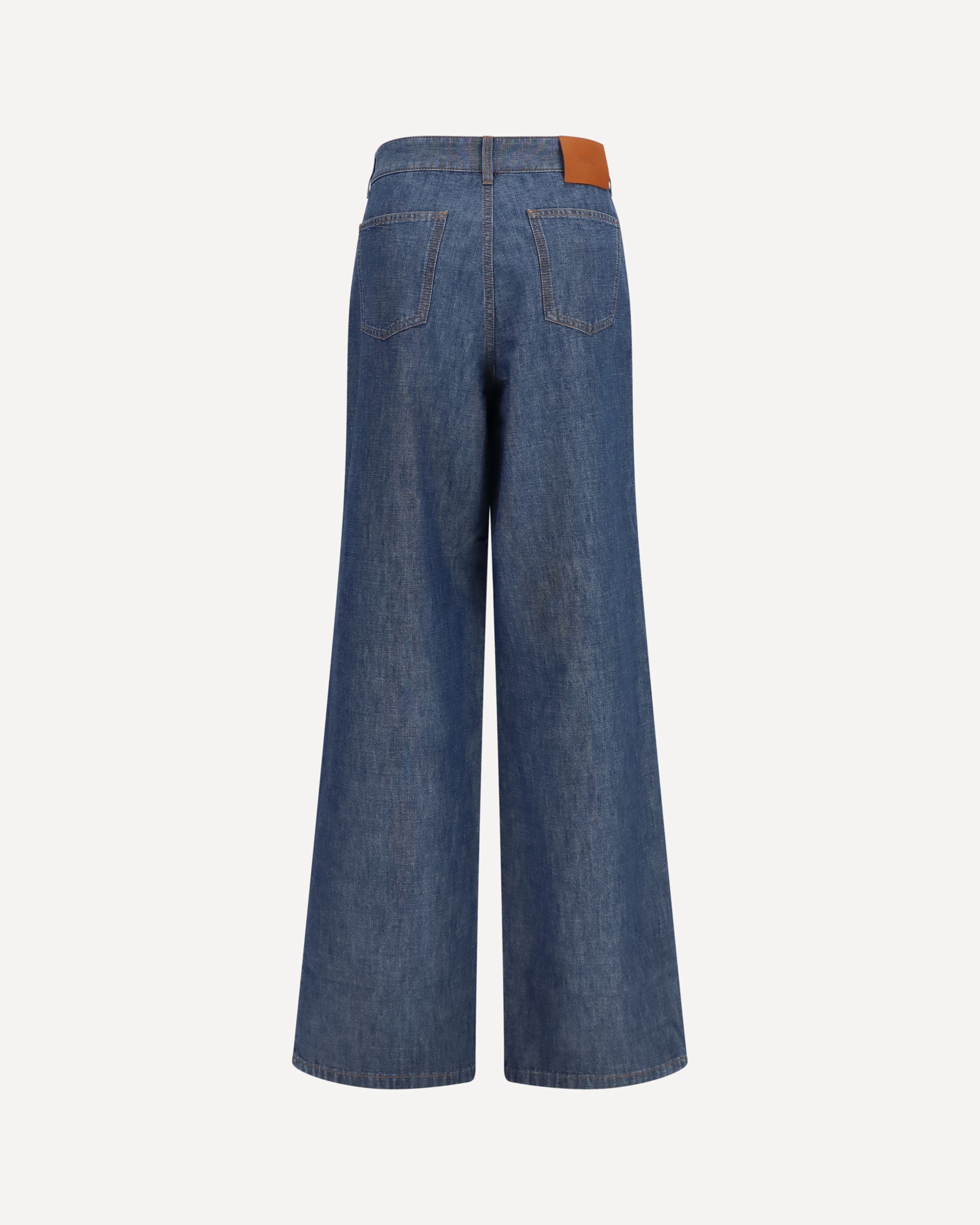 Fendi Wide-Leg Chambray Jeans