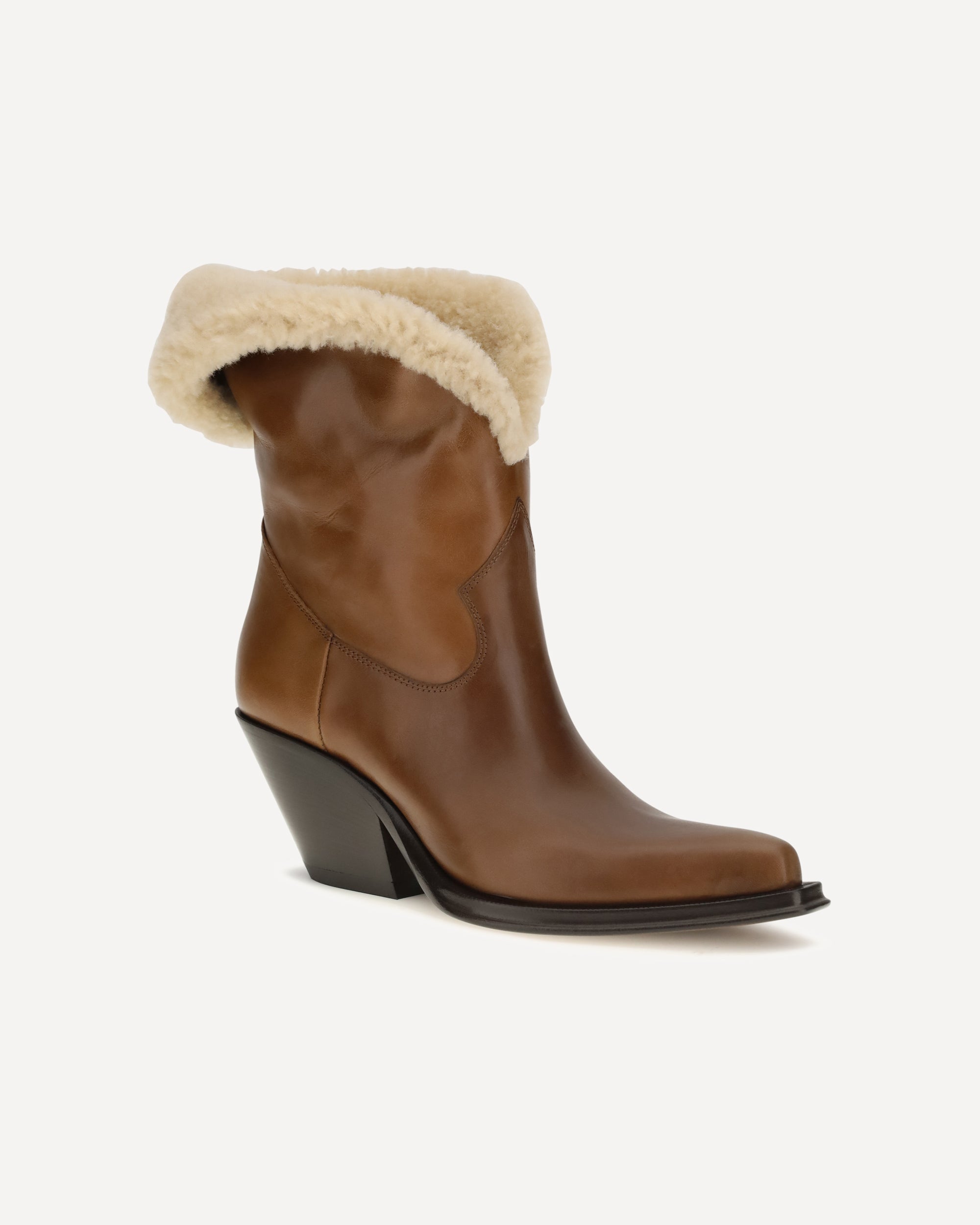 Chloé Azelan Fur-Lined Ankle Boots - alternate view