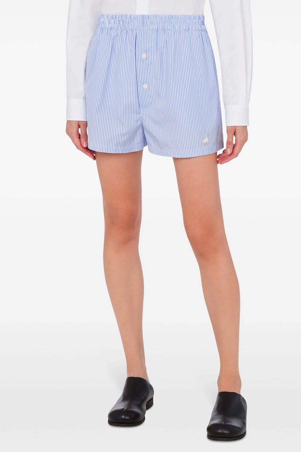 Moschino Striped Cotton Poplin Shorts - alternate view