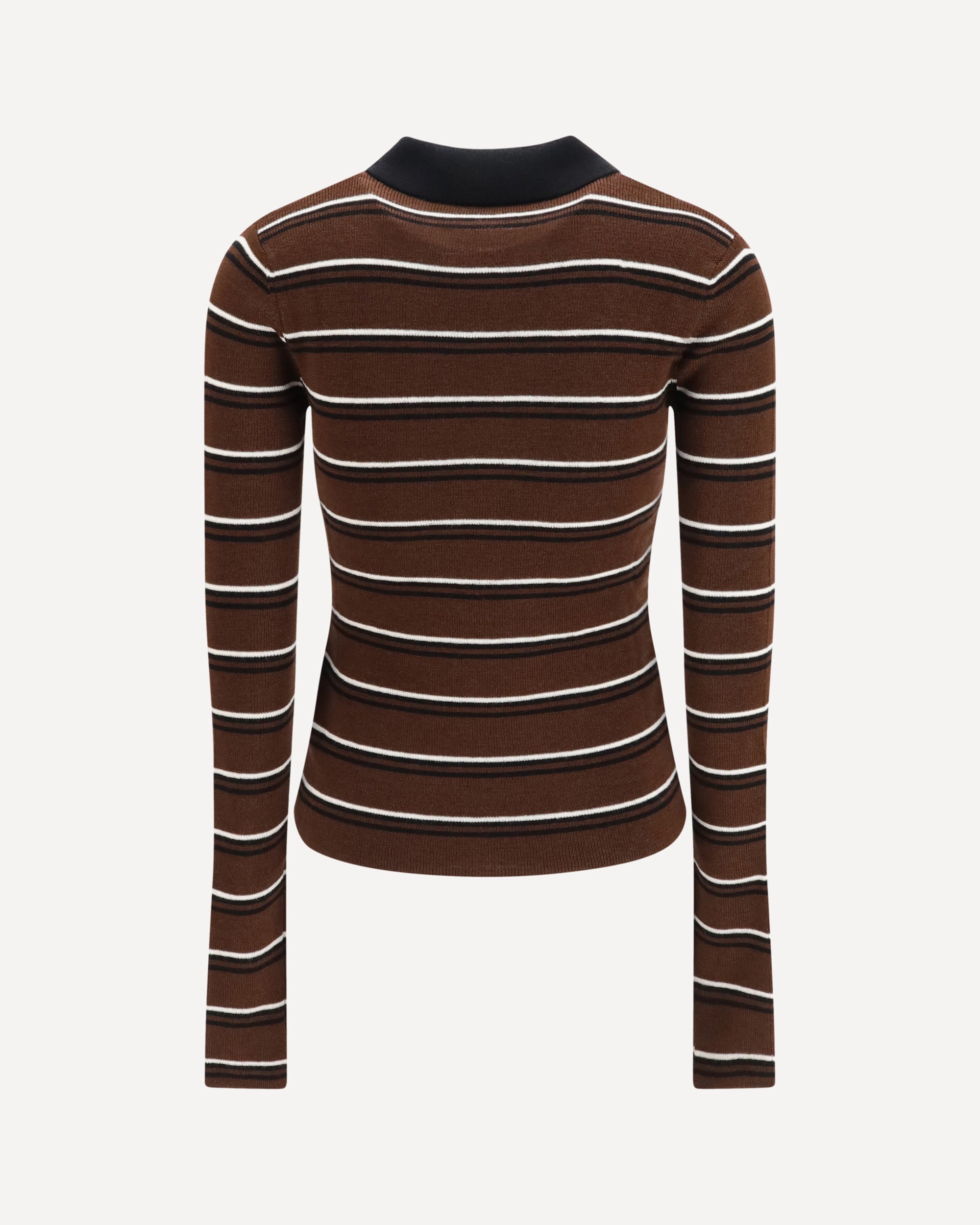 Ganni Gestreept merino poloshirt