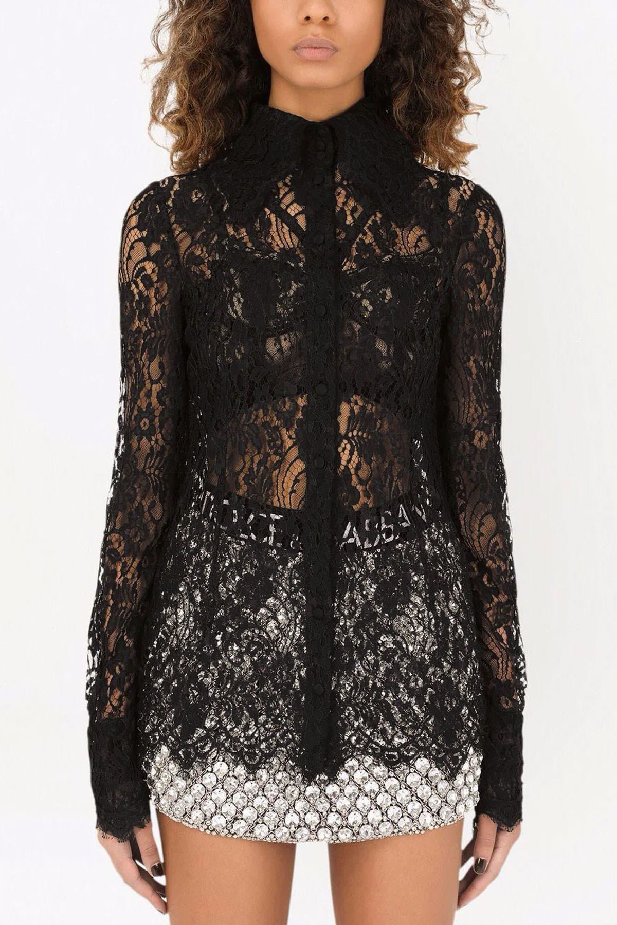 Dolce & Gabbana Black Lace Shirt - alternate view
