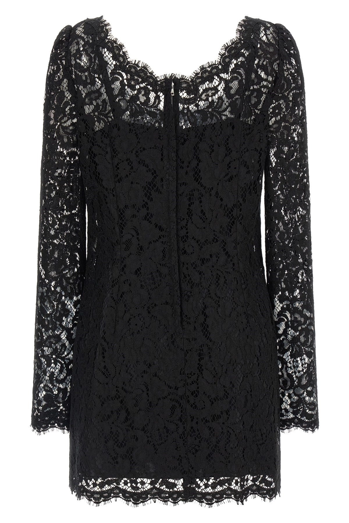 Dolce & Gabbana Black Cordonetto Lace Mini Dress - alternate view