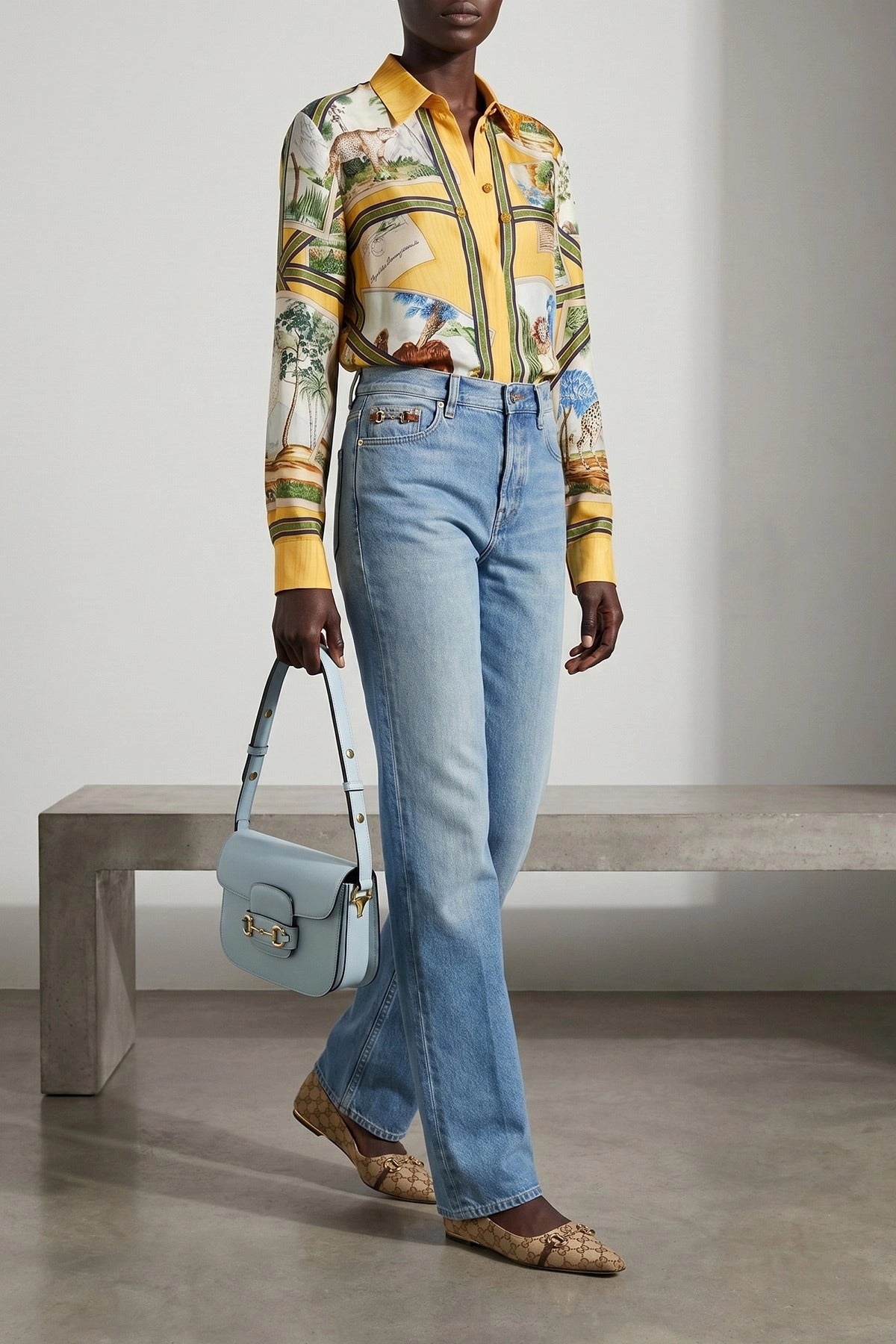 Gucci Printed Silk Twill Shirt