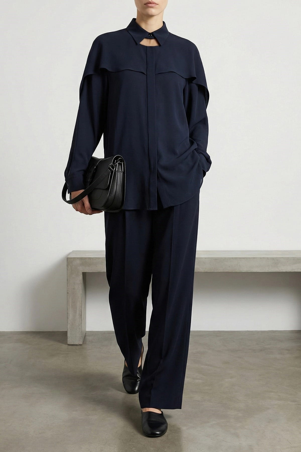 Fabiana Filippi Cut Out Collar Detail Shirt - alternate view