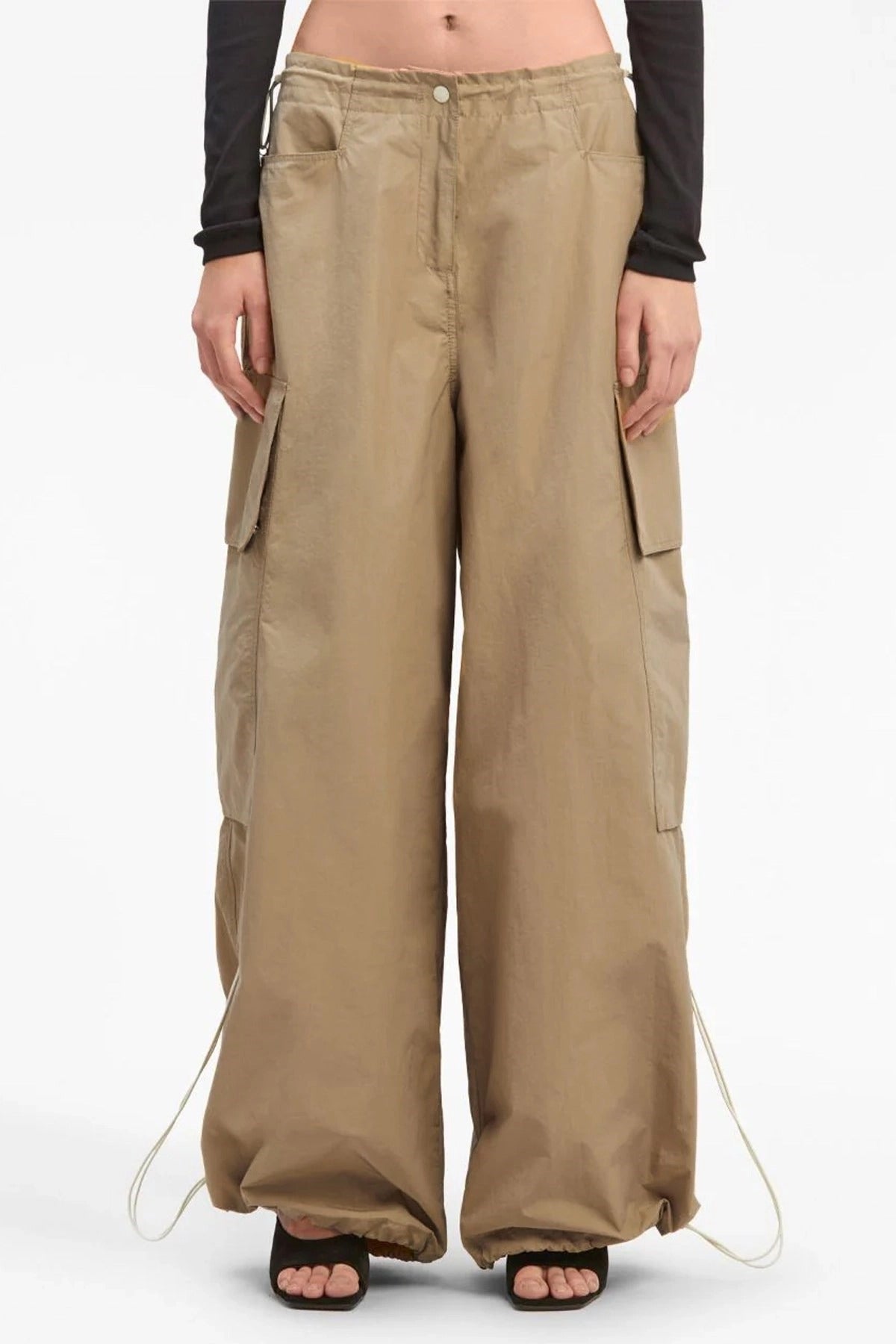 Palm Angels Beige Nylon Parachute Pants - alternate view