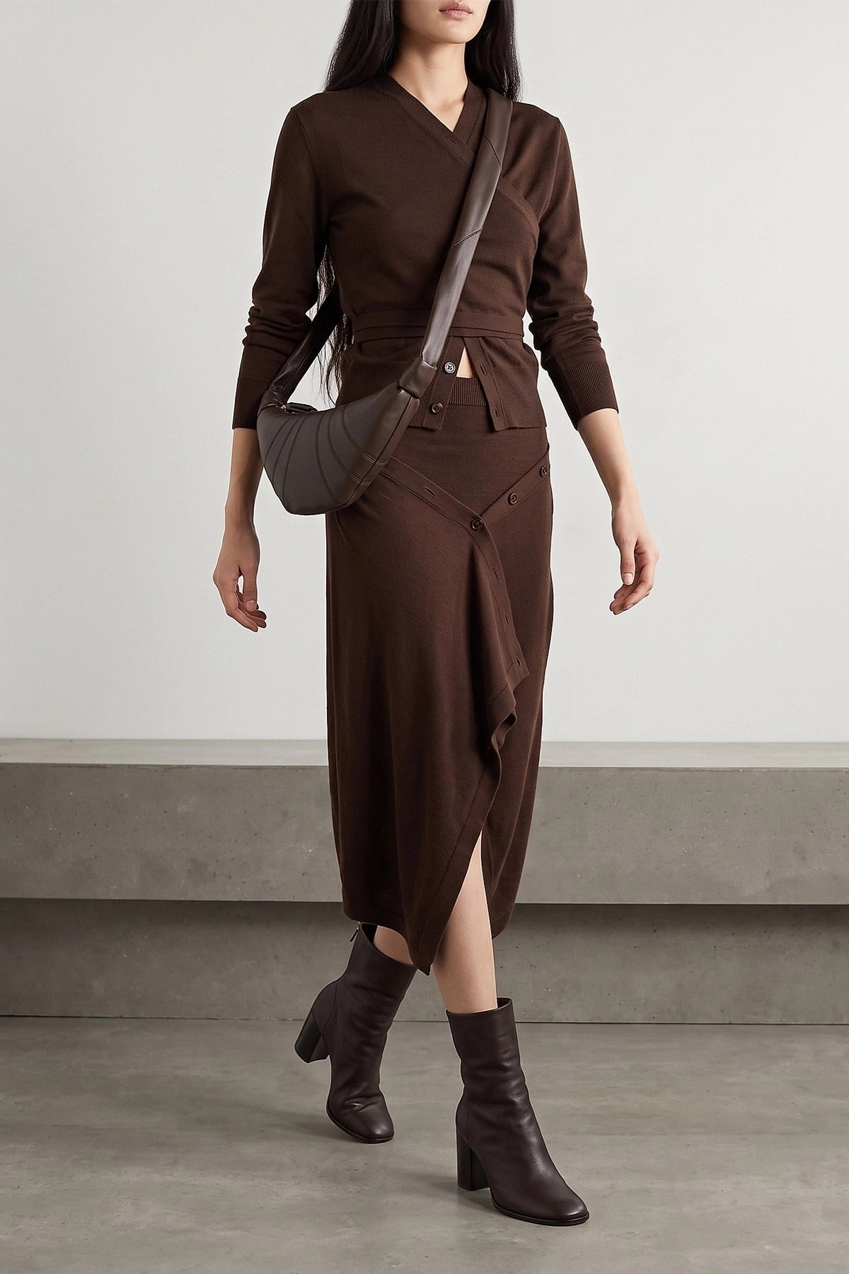 Lemaire Button Asymmetrical Midi Skirt - alternate view