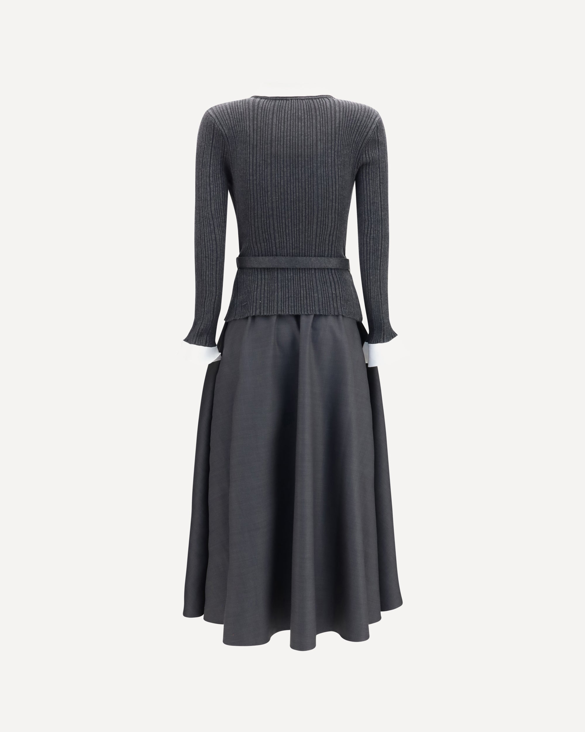 Self-Portrait Knit And Twill Midi Dress - alternate view