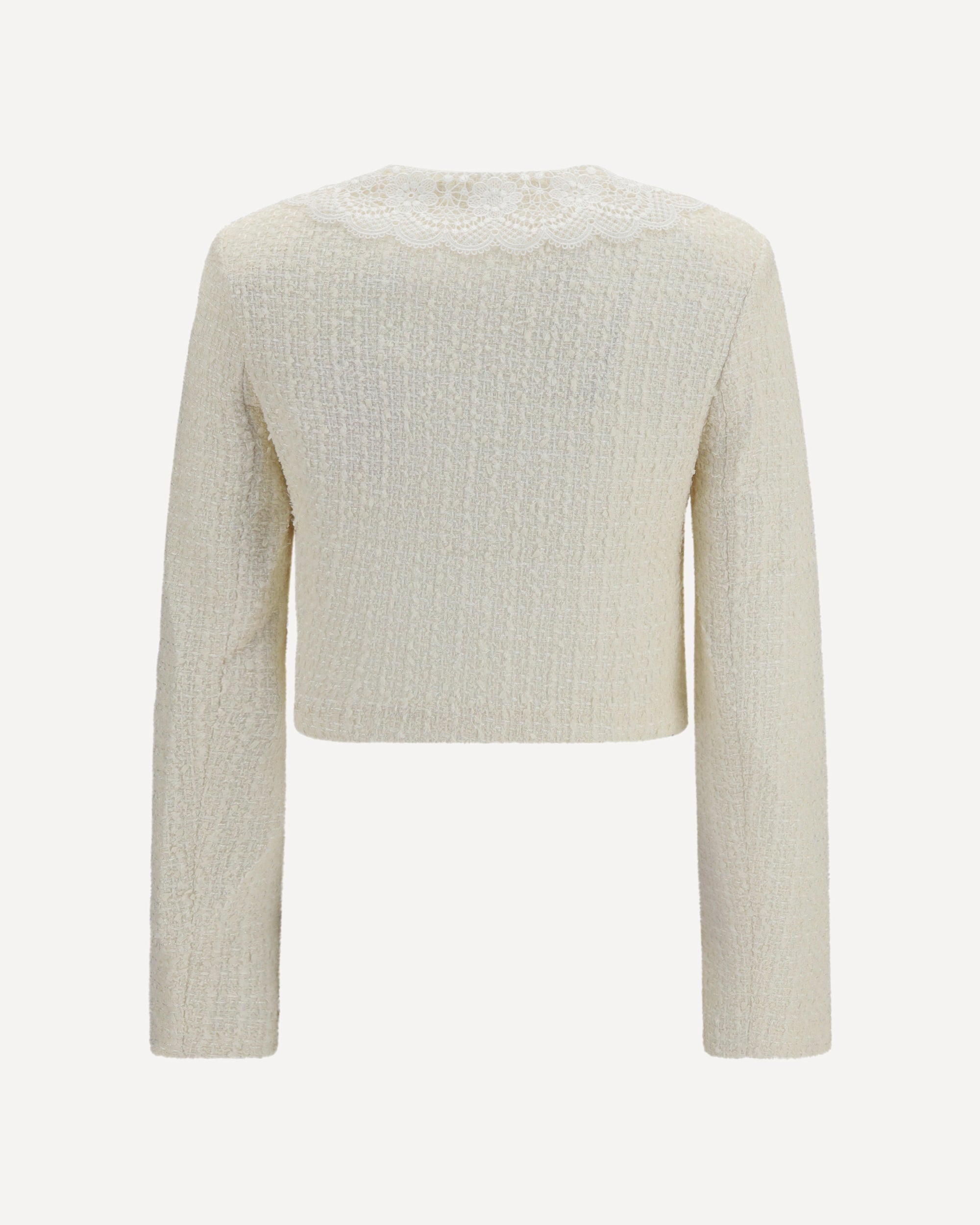 Self-Portrait Bouclé Jacket With Lace Collar - alternate view
