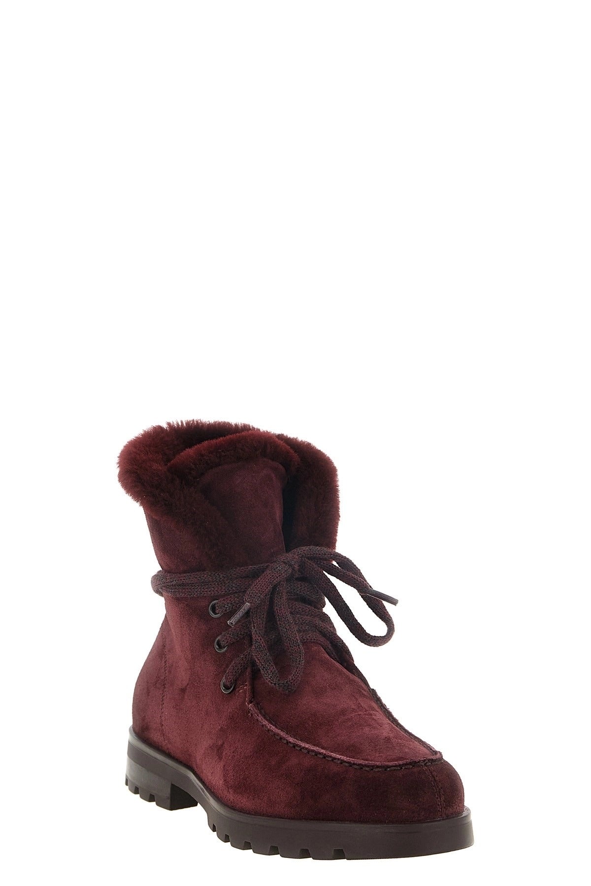 Santoni Burgundy Suede Ankle Boots - alternate view