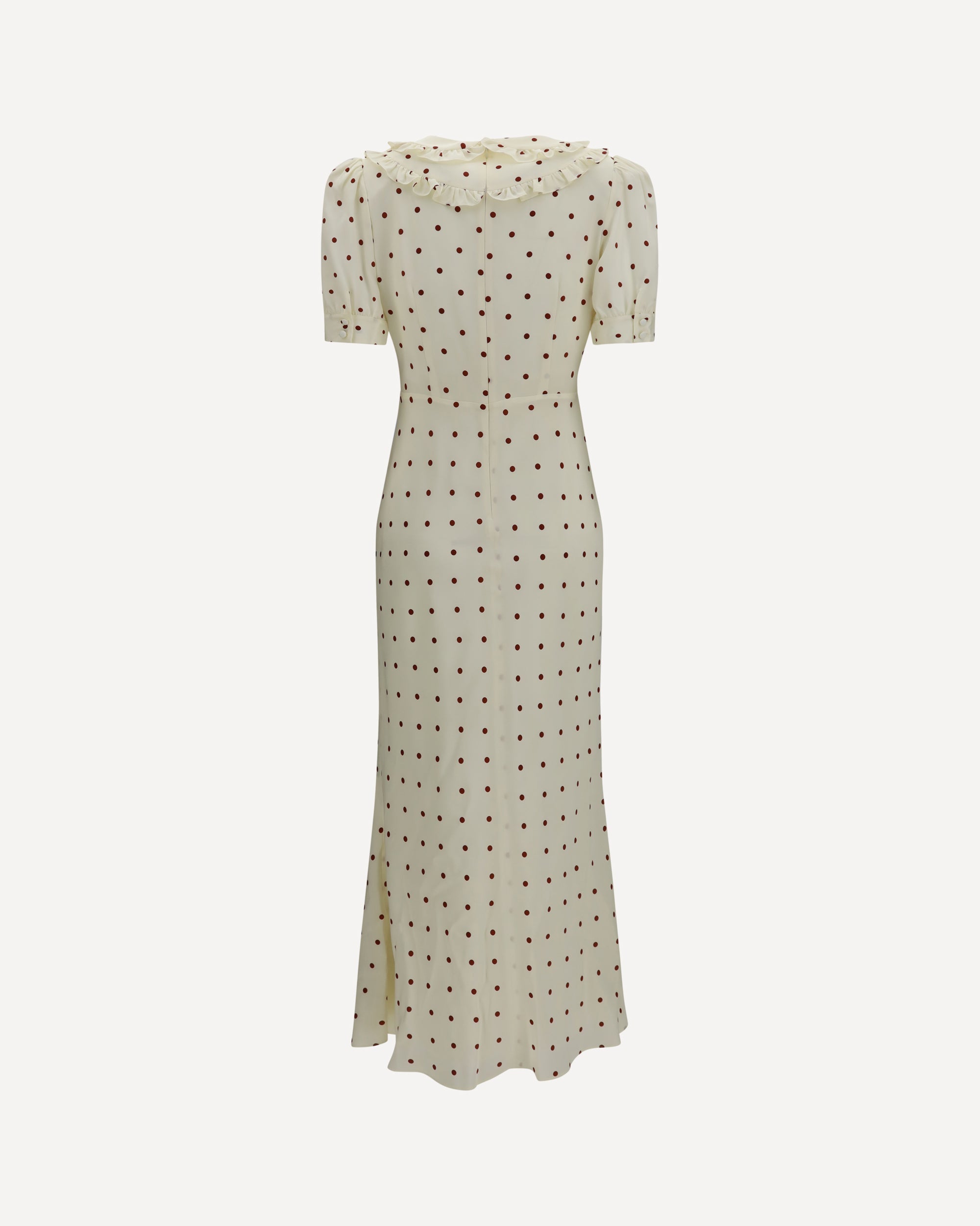 Alessandra Rich Silk Polka-Dot Midi Dress - alternate view