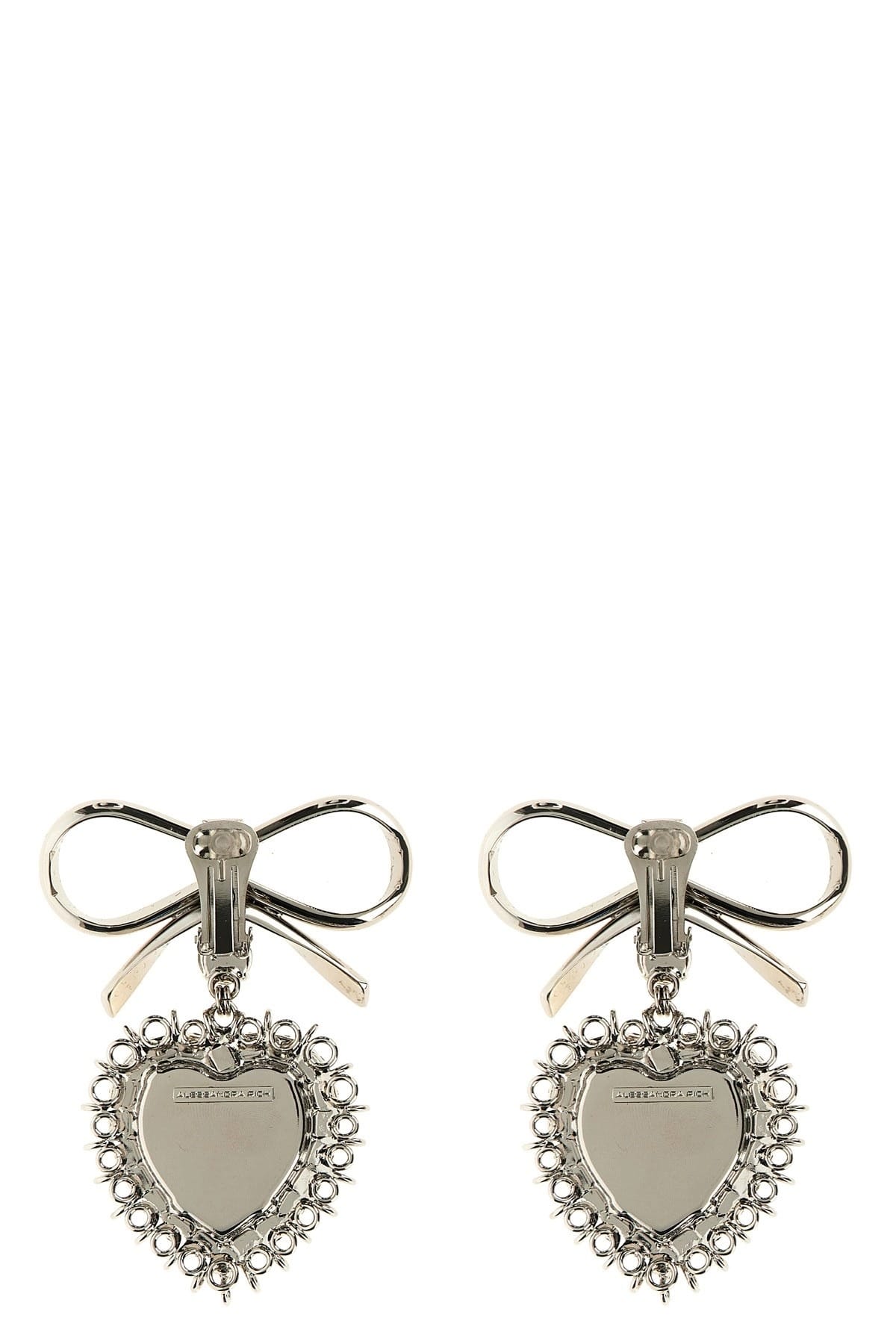 Alessandra Rich Ohrringe mit Metallschleife und Kristall - alternate view
