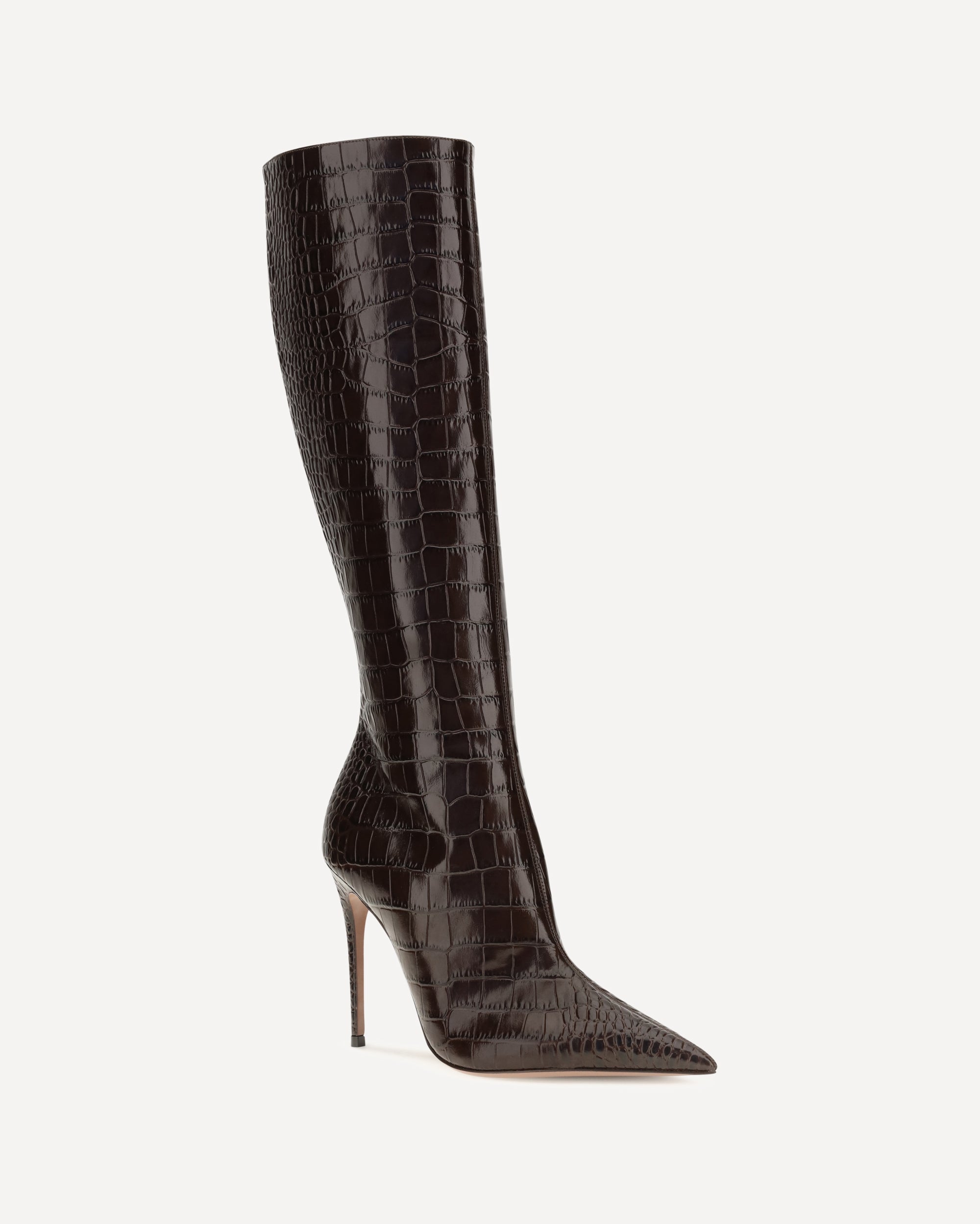 Paris Texas Vera Crocodile-Effect Tall Boots