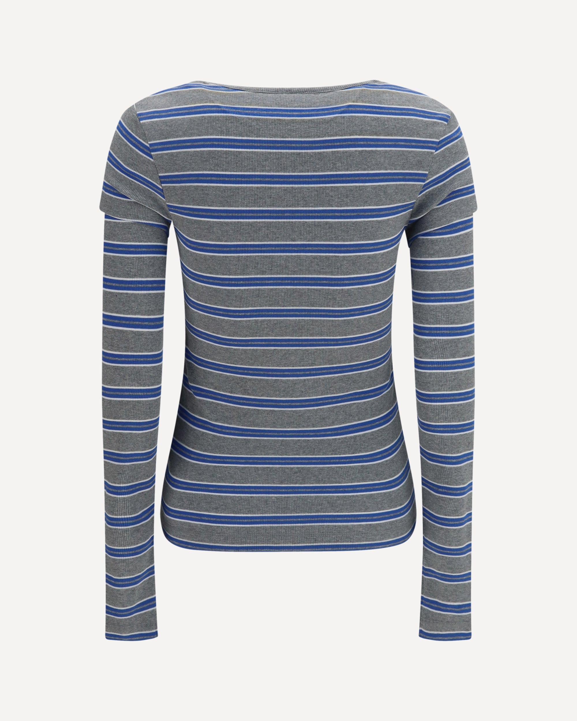 Ganni Ribbed V-Neck Long-Sleeve T-Shirt - alternate view