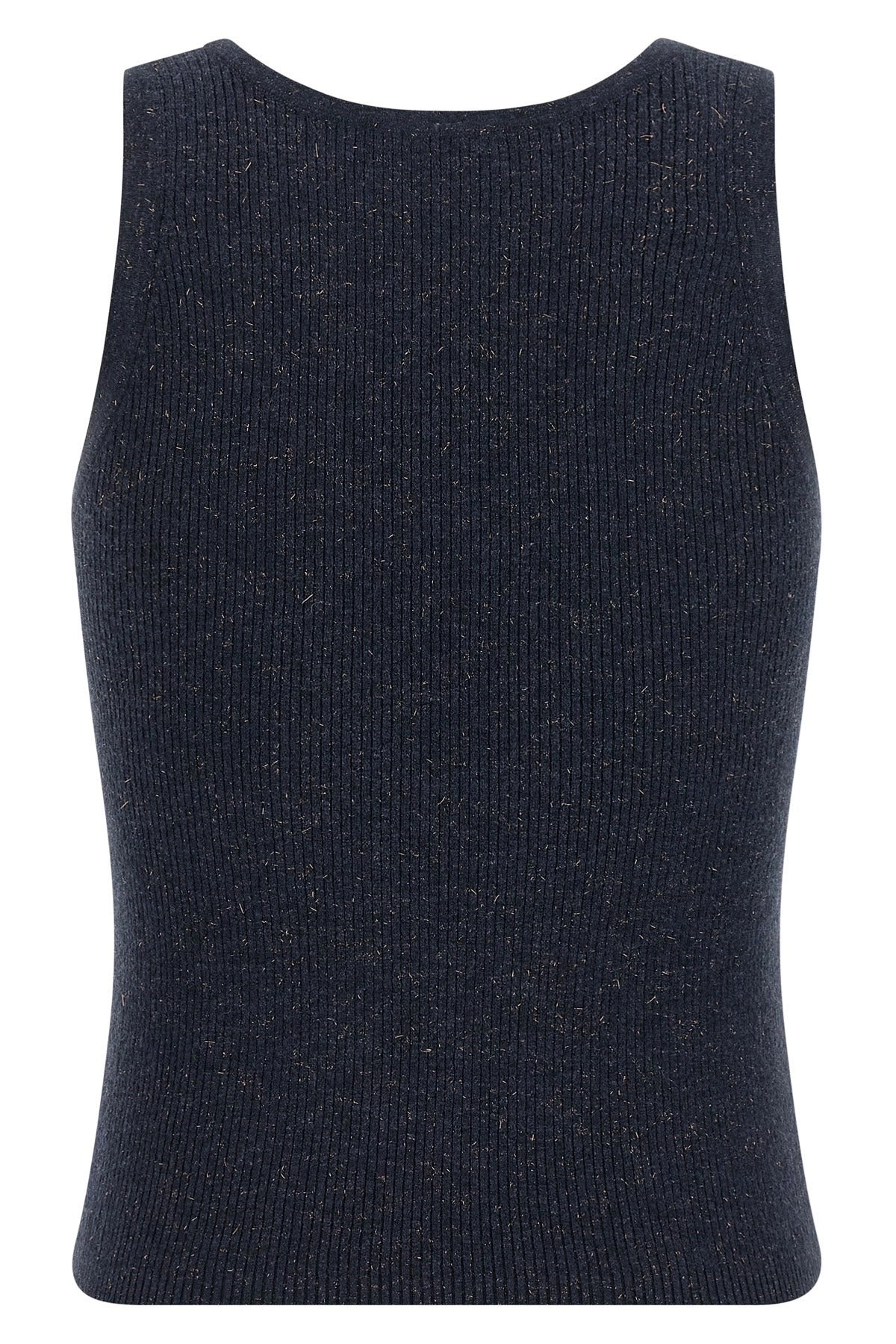 Brunello Cucinelli Sparkling Ribbed Cashmere Tank Top - alternate view