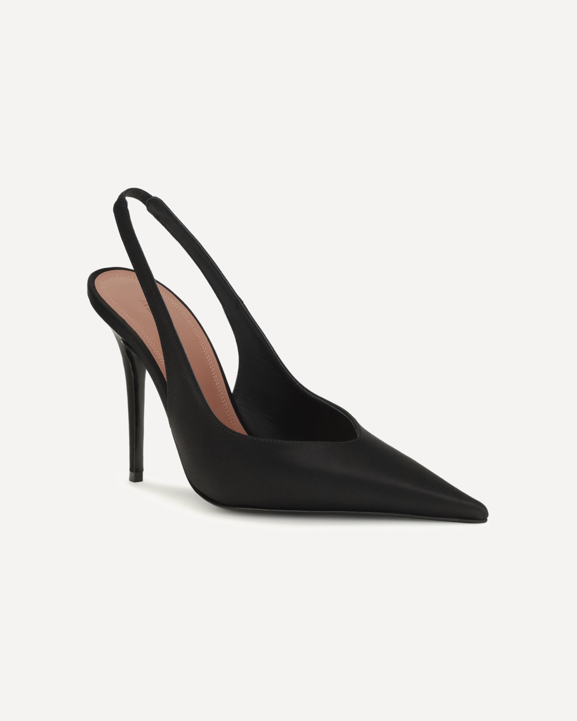 Amina Muaddi Anok Satin Slingback Pumps - alternate view