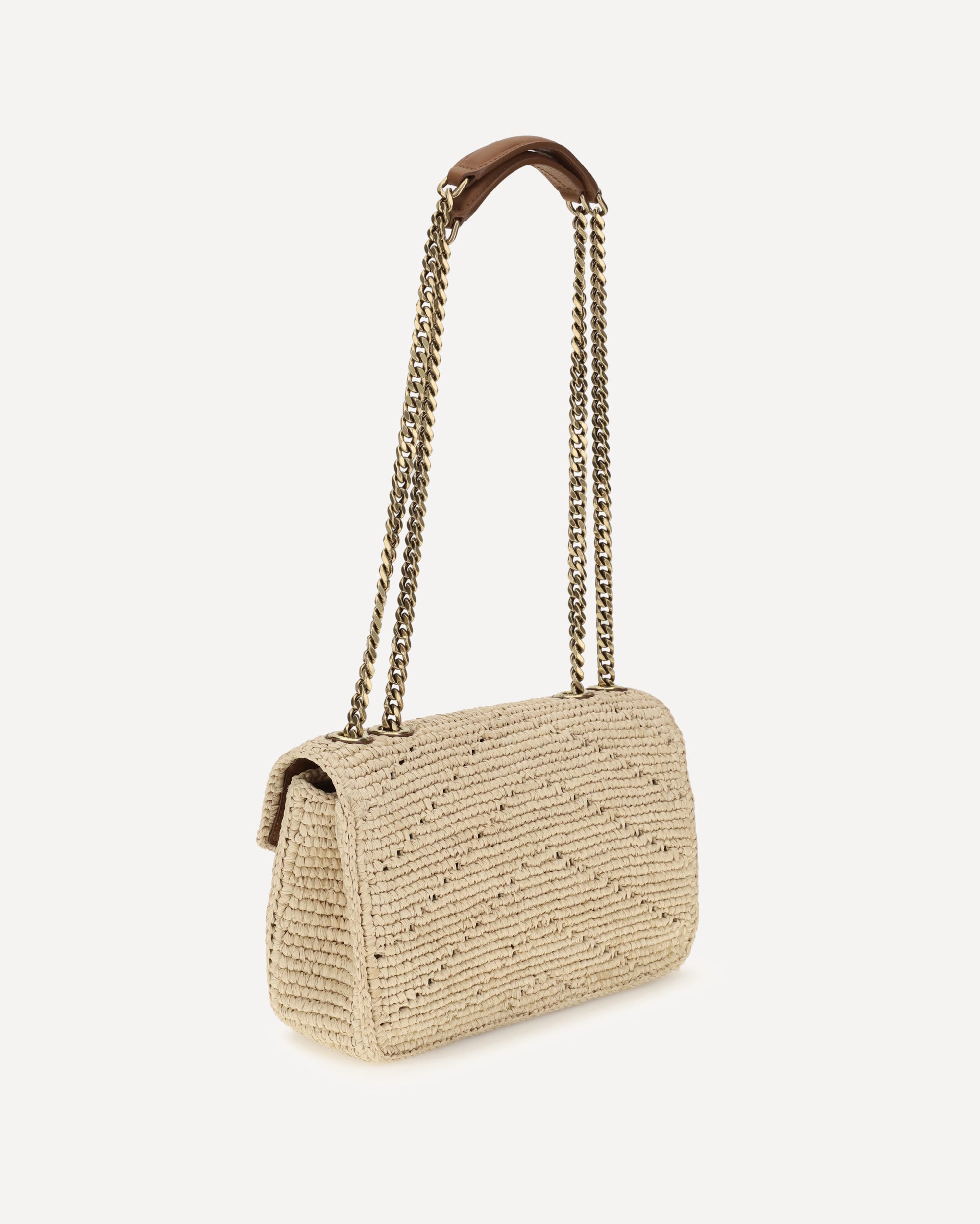 Saint Laurent Small Raffia Loulou Shoulder Bag - alternate view
