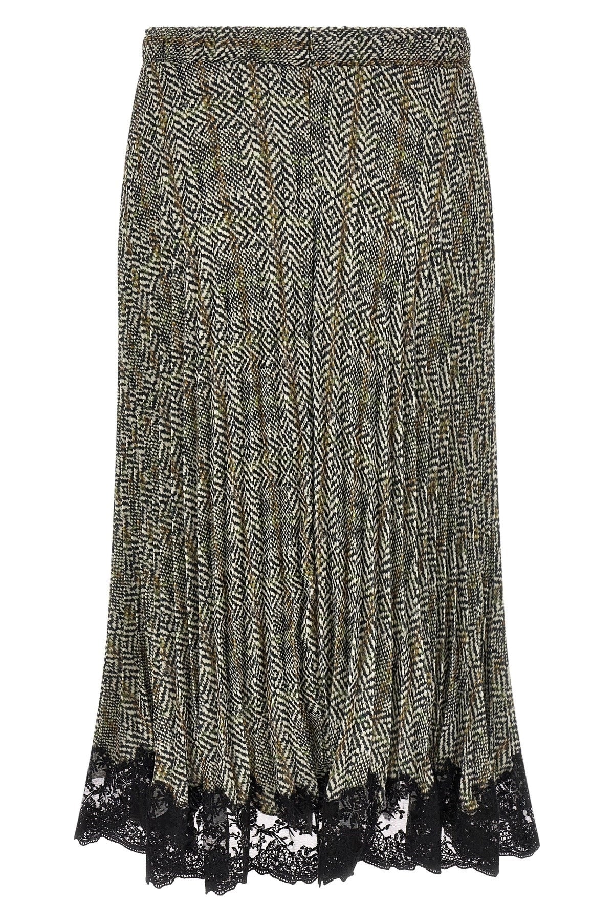 Ermanno Scervino Pleated Skirt With Lace Hem - alternate view