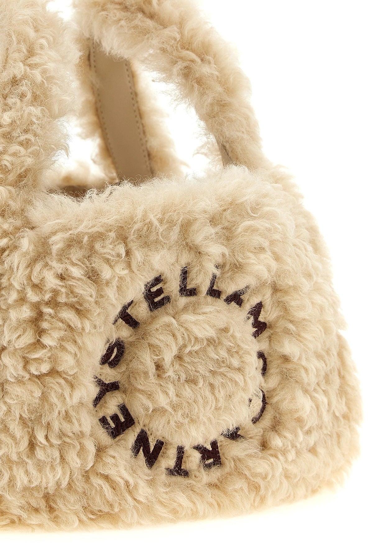 Stella McCartney Shearling Logo Shoulder Bag