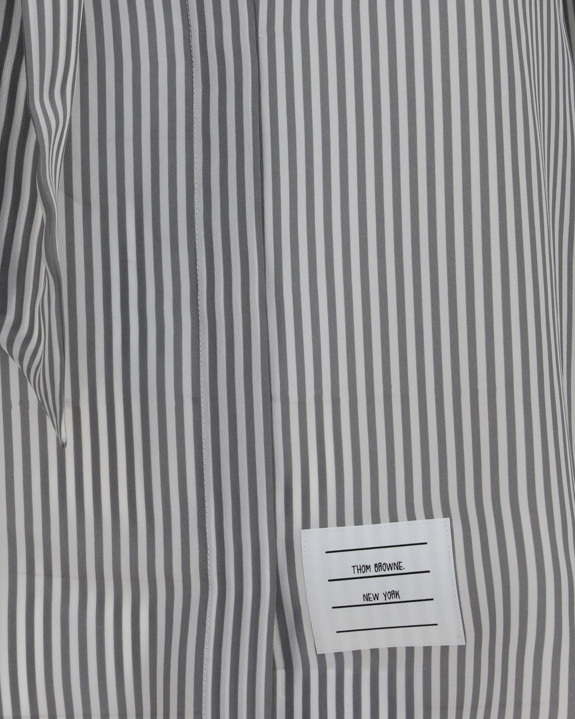 Thom Browne Striped Silk Shirt With Removable Collar