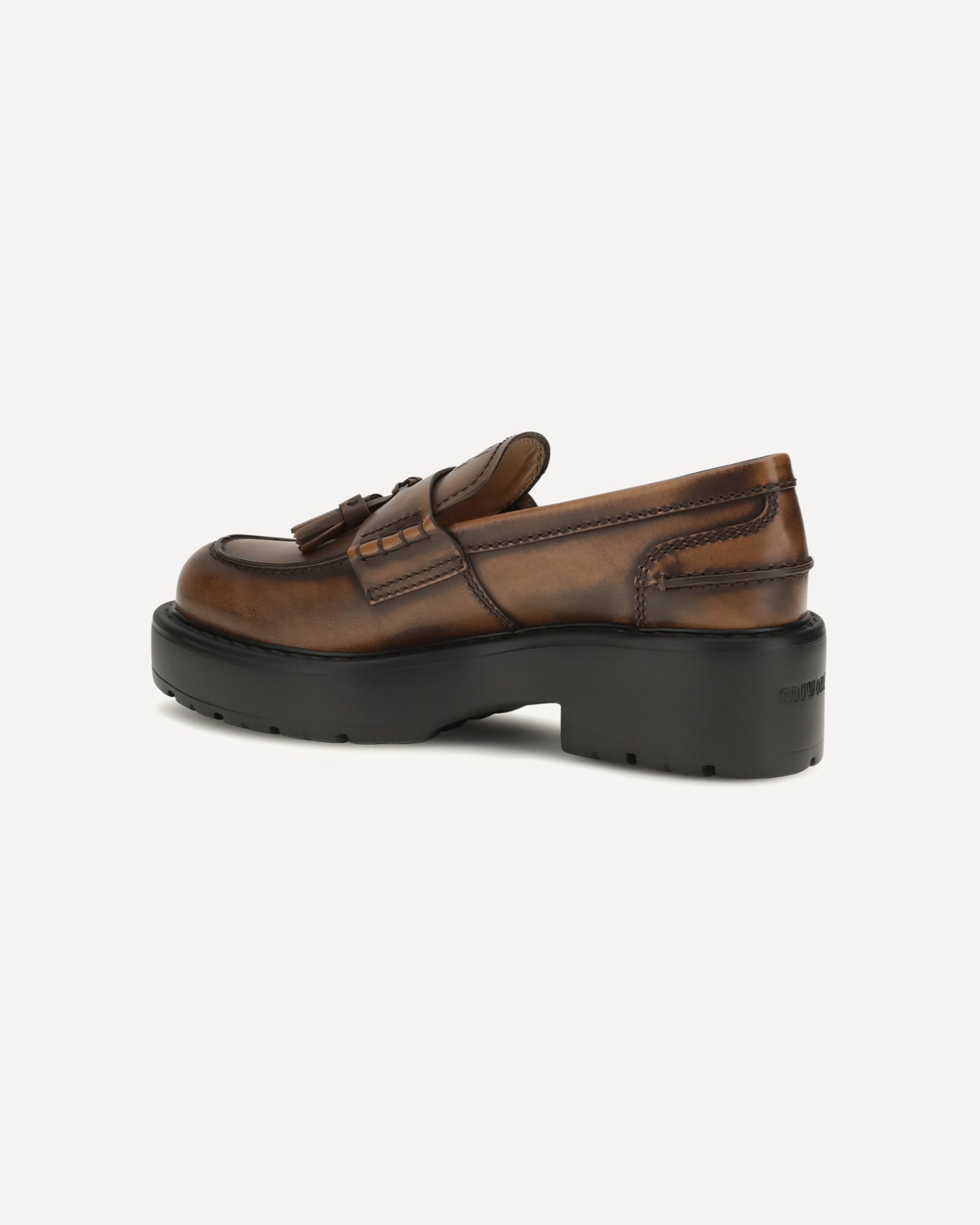 Miu Miu Smooth Leather Tassel Loafers
