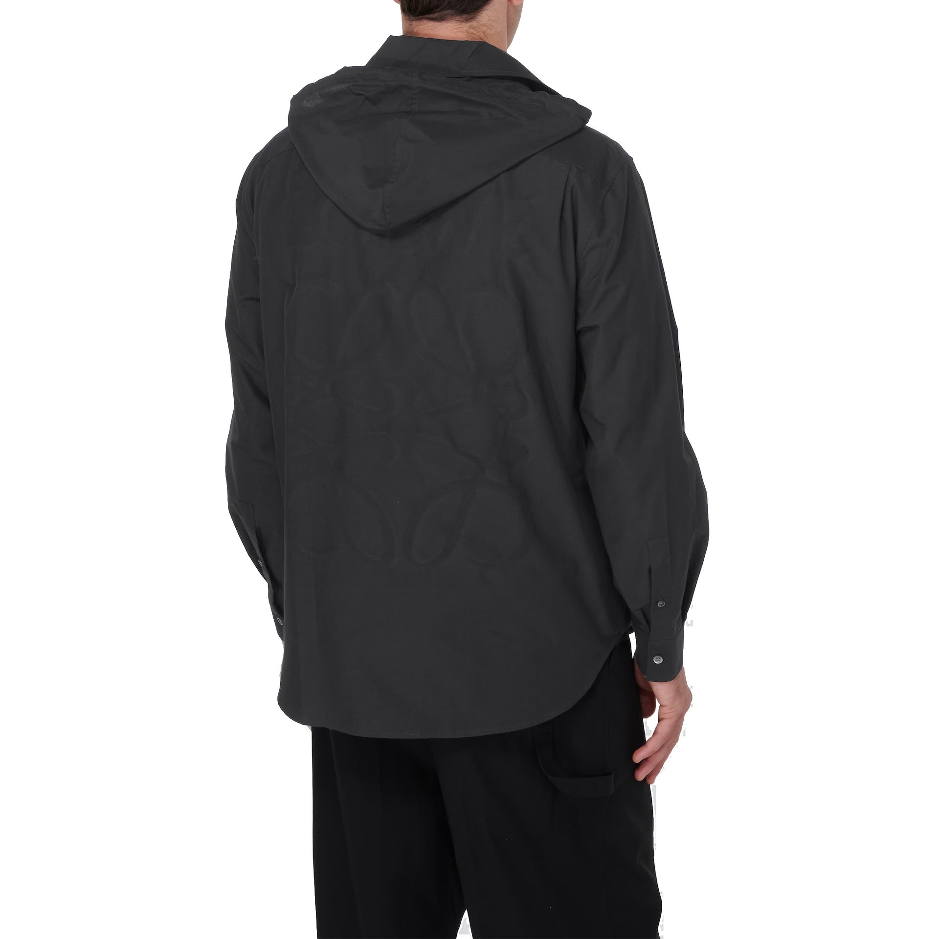 Cotton Jacket Shirt With Anagram Jacquard