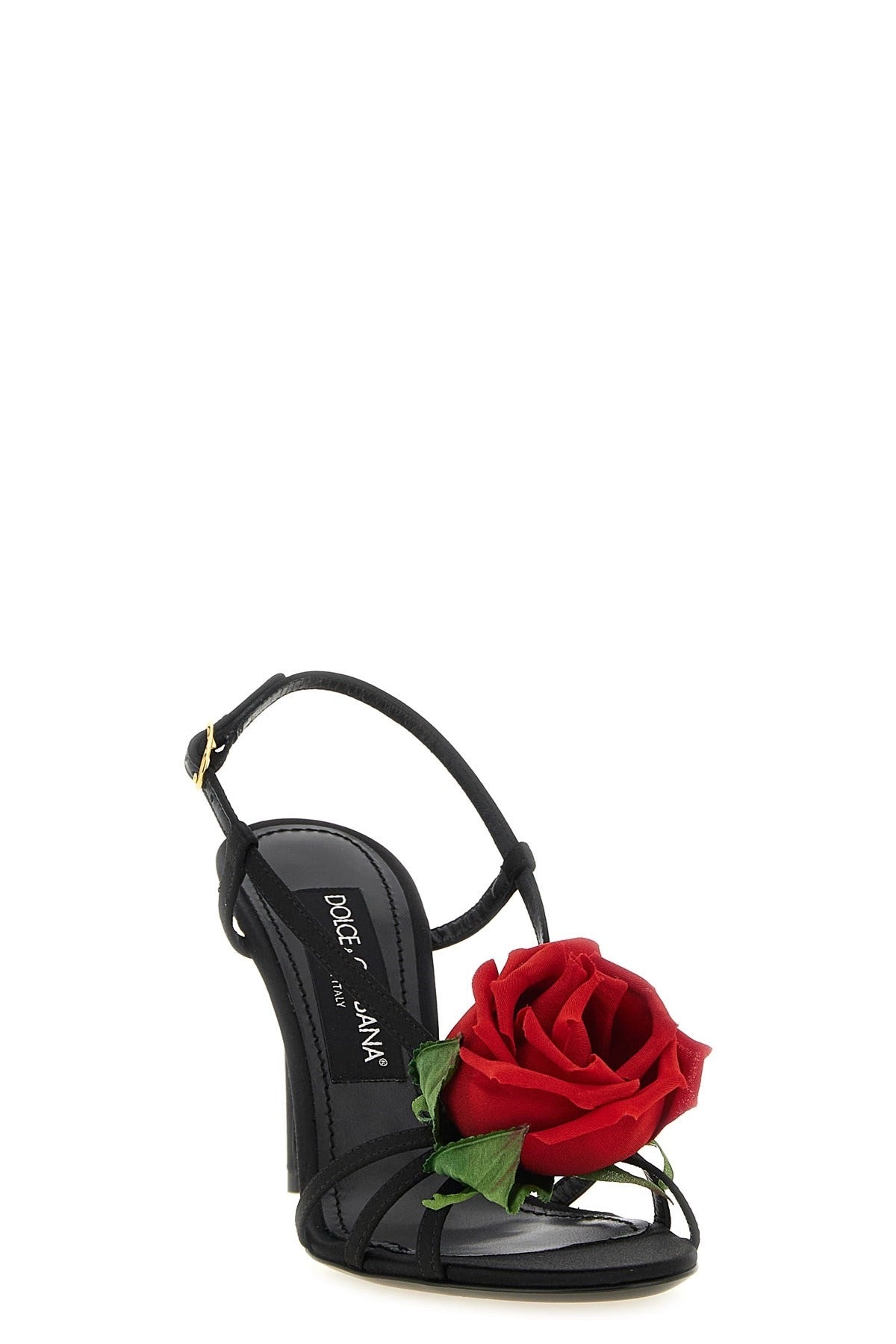 Dolce & Gabbana Satin Sandals With Flower