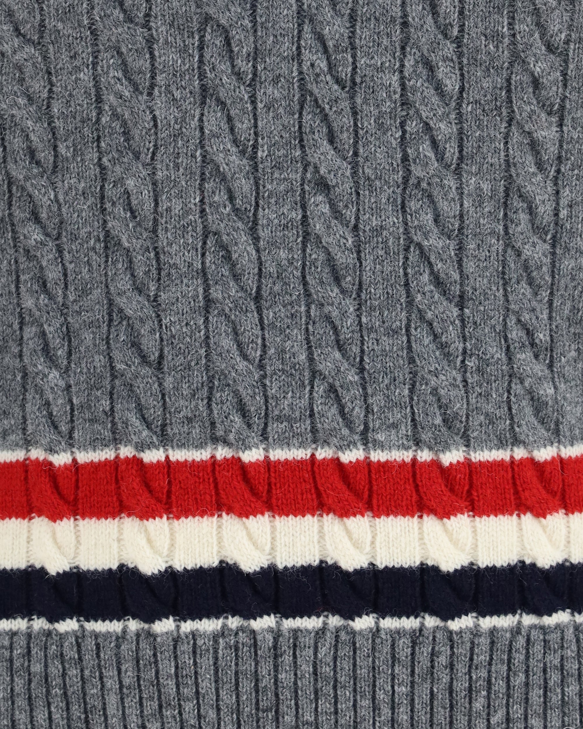Thom Browne Cable-Knit Cricket V-Neck Vest