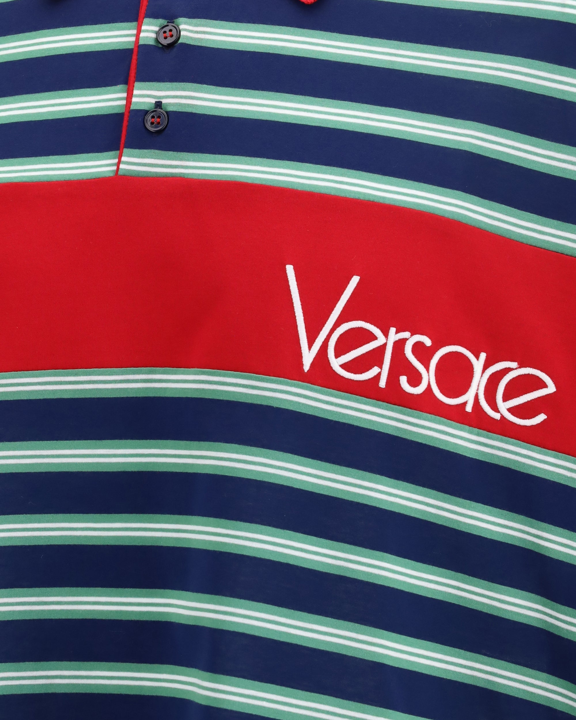 Versace Striped Cotton Polo