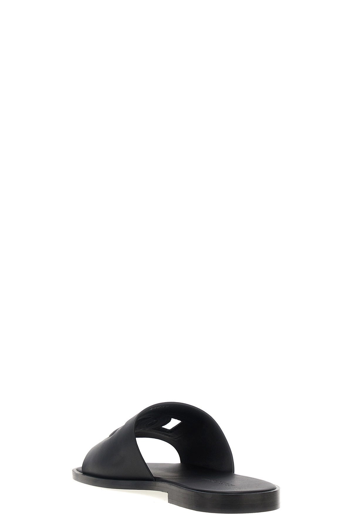 Dolce & Gabbana Zwarte leren muiltjes met logo