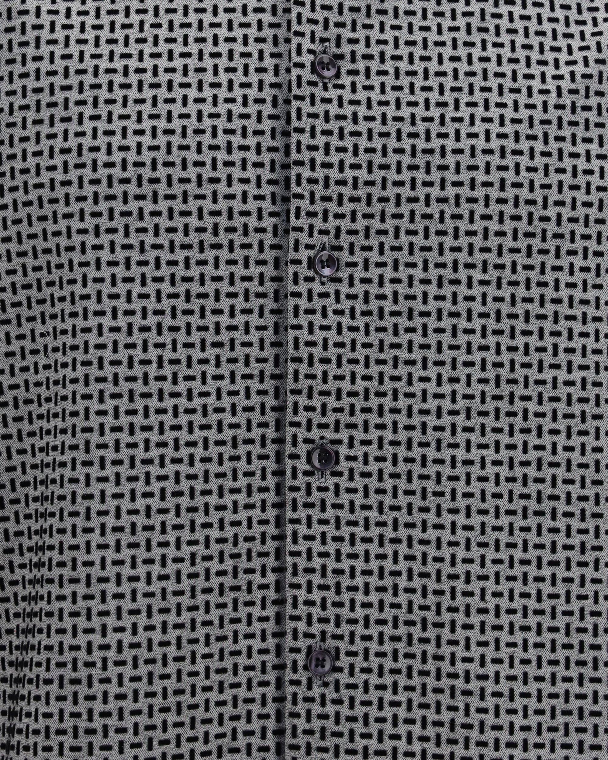 Giorgio Armani Cotton Shirt Geometric Flock Print