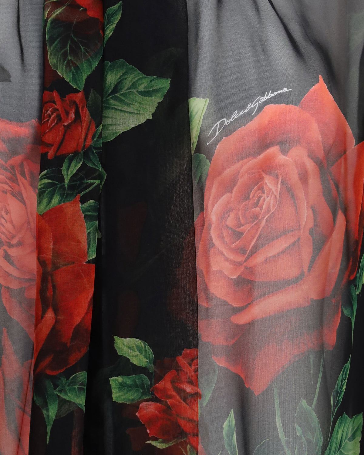 Dolce & Gabbana Rose Print Chiffon Blouse