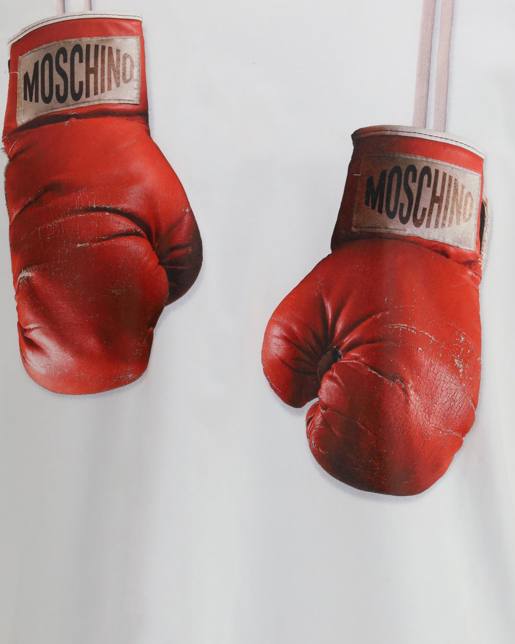 Moschino Organic Cotton Jersey T-Shirt With Boxing Gloves Print