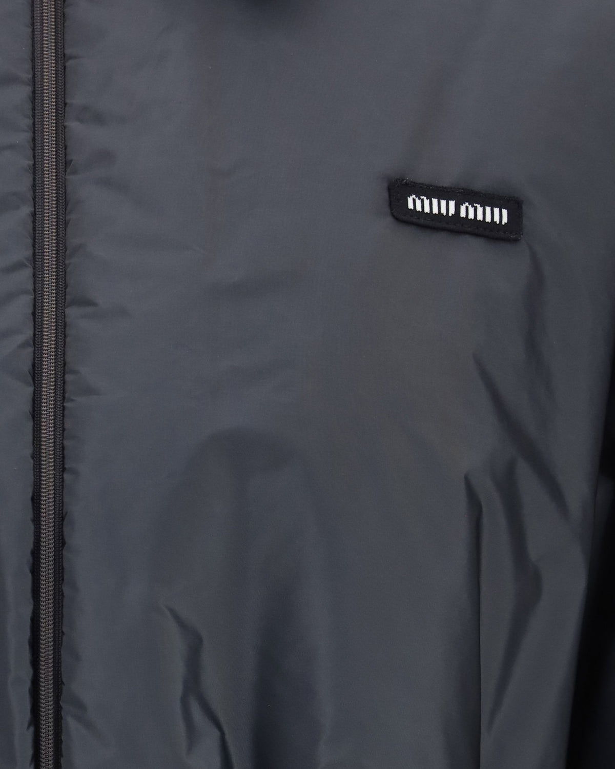 Miu Miu Technical Fabric Shearling Windbreaker Jacket