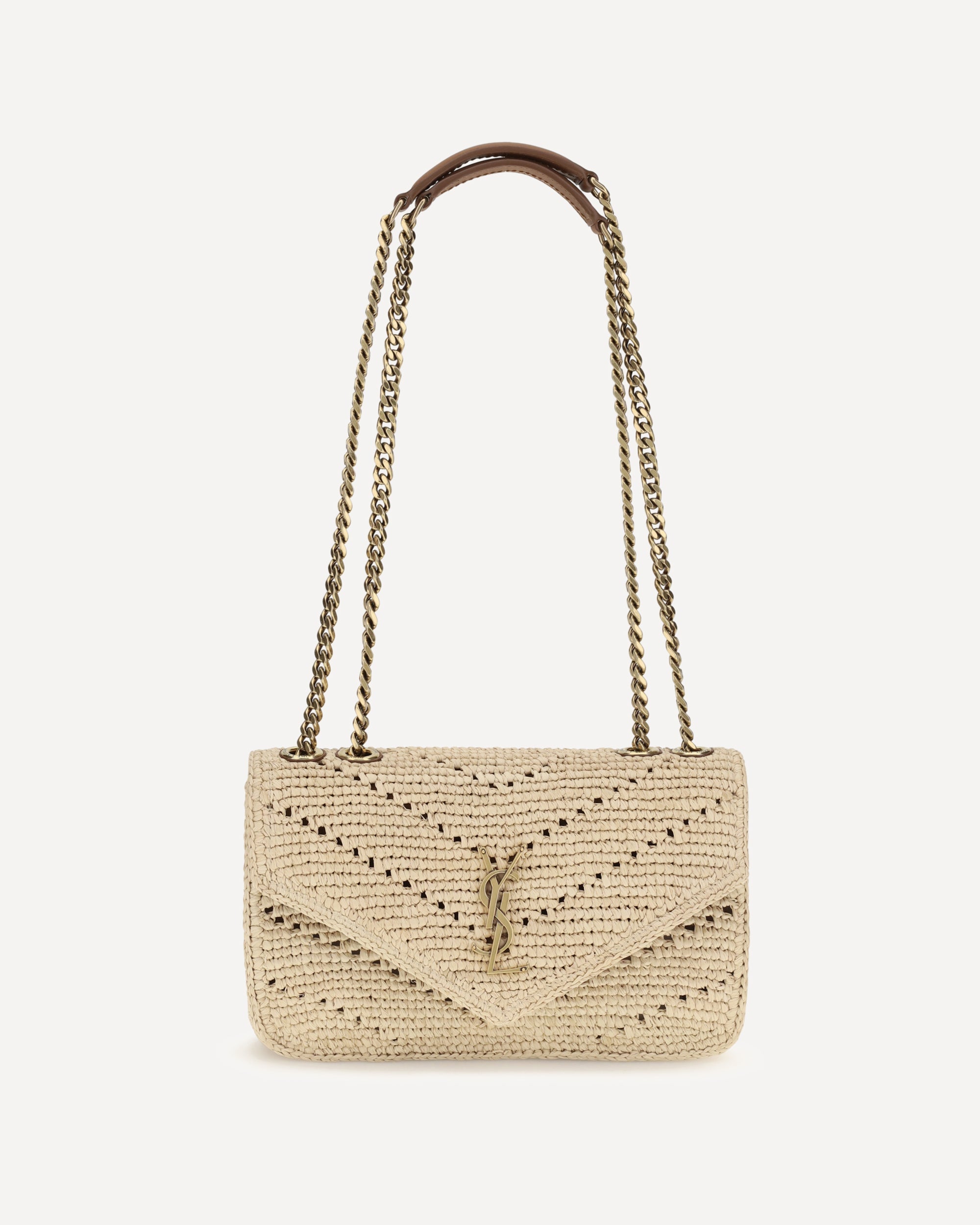 Saint Laurent Small Raffia Loulou Shoulder Bag