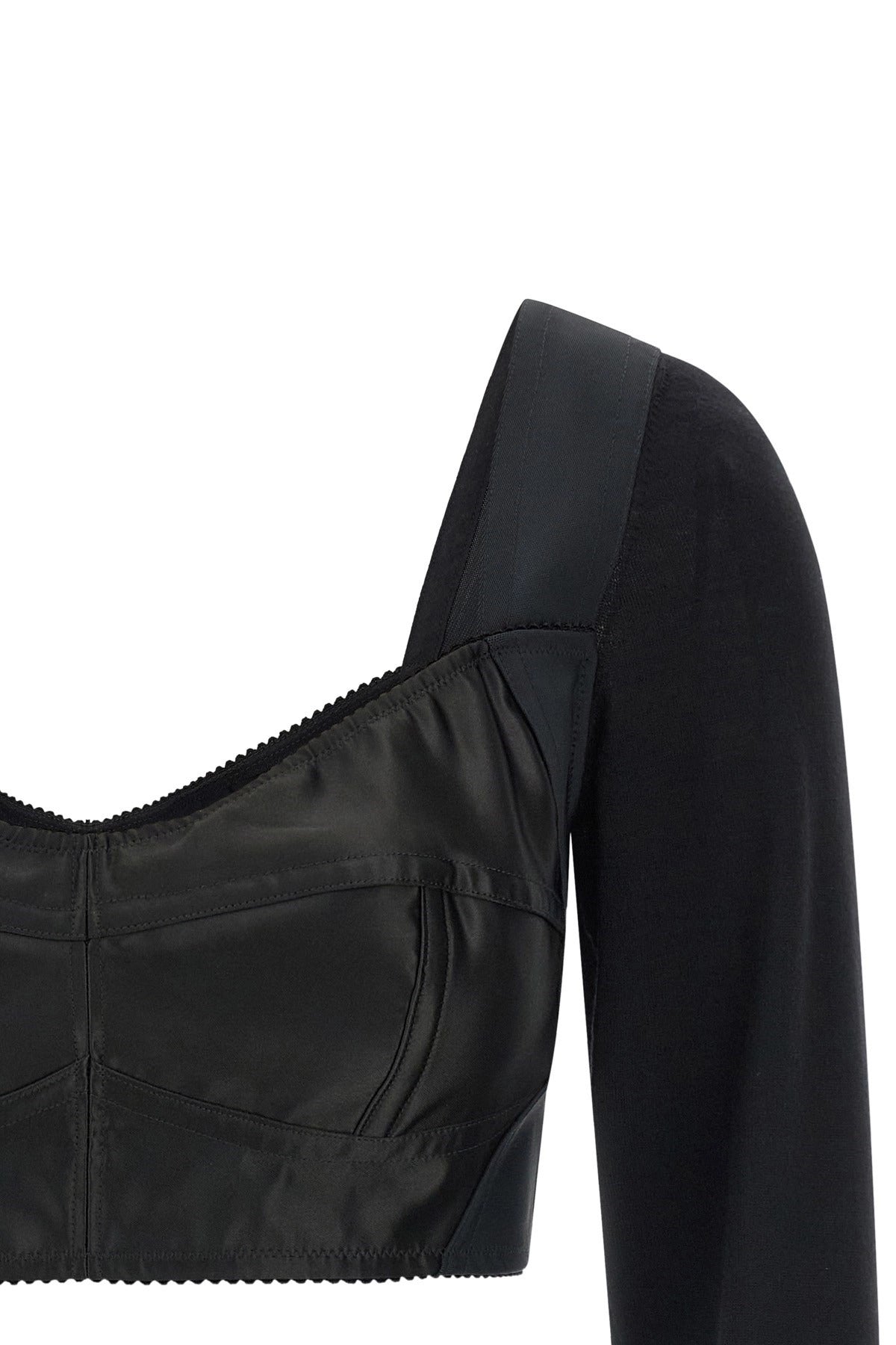 Dolce & Gabbana Black Bustier Crop Top