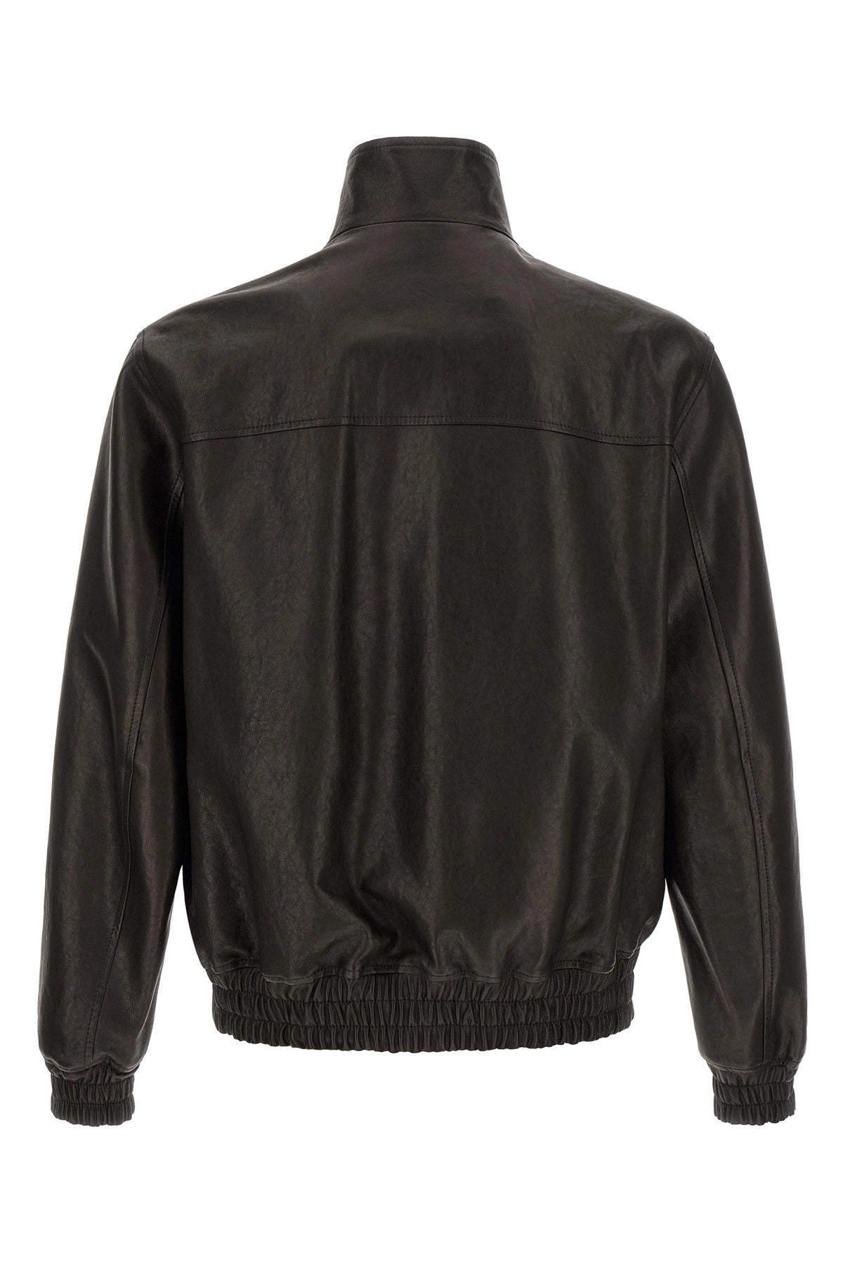 Valentino Garavani Black High-Neck Leather Jacket