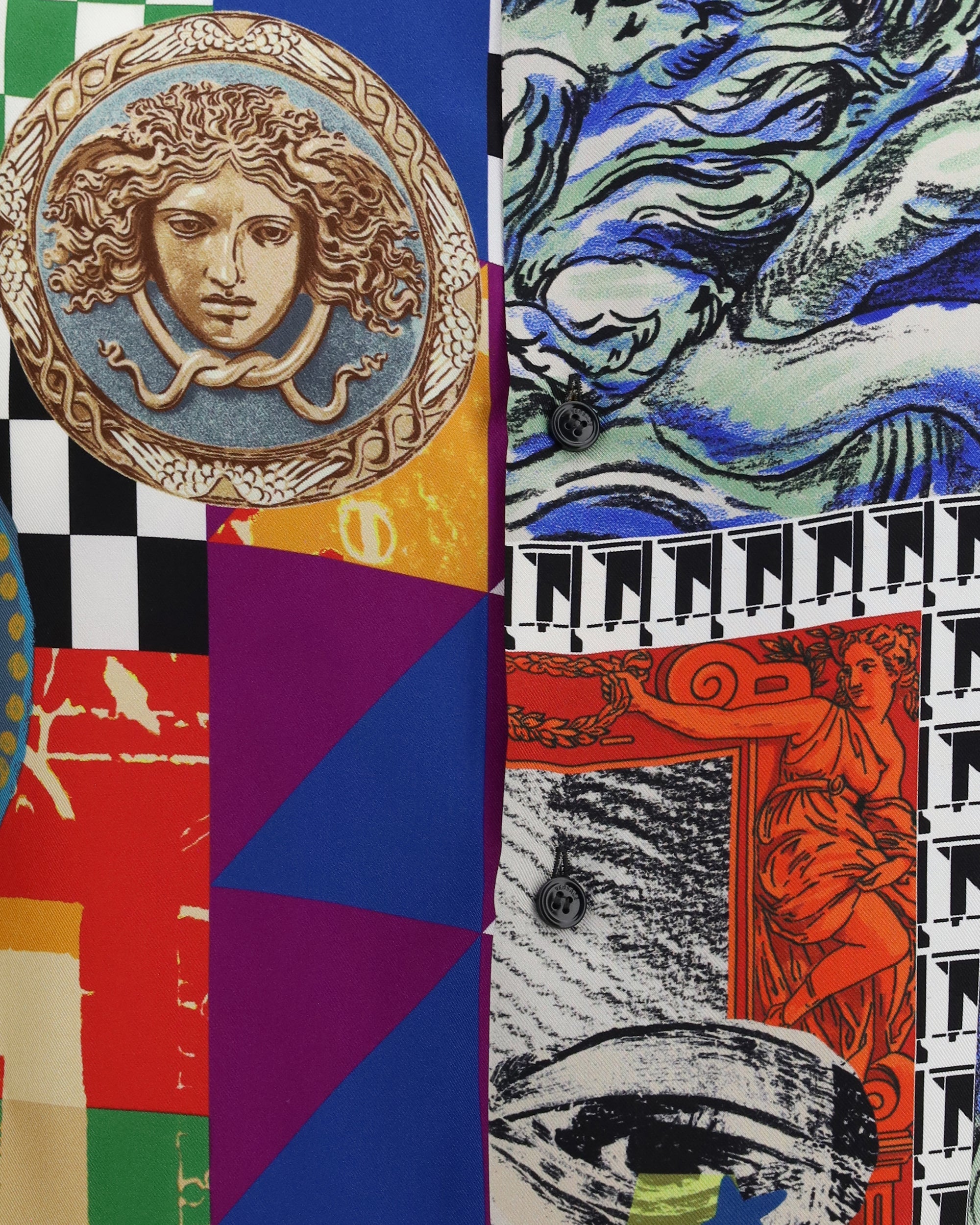 Versace Medusa Print Silk Twill Shirt
