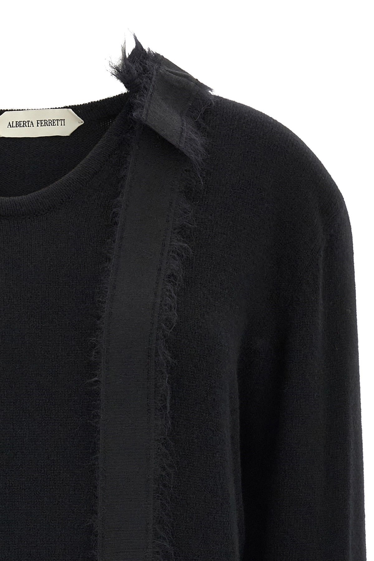 Alberta Ferretti Asymmetrical Bow Cashmere Sweater
