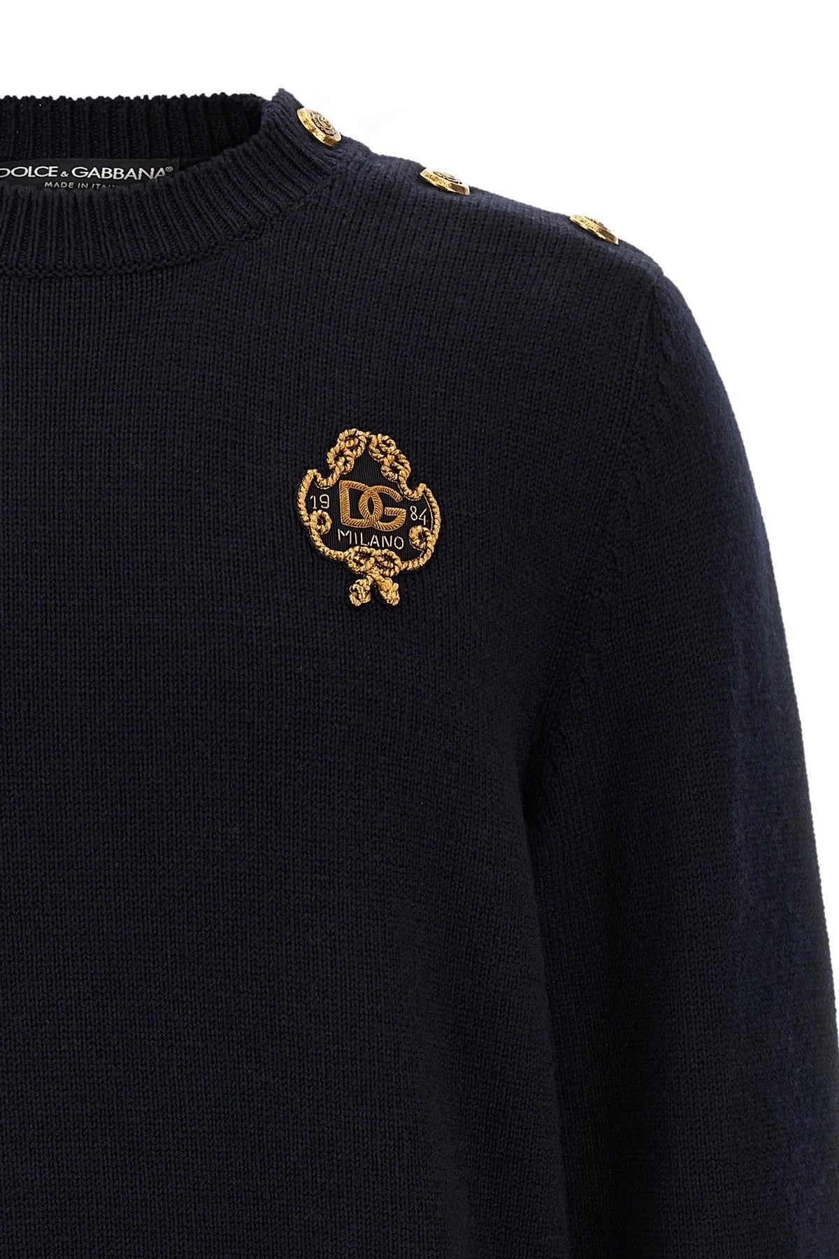 Dolce & Gabbana Embroidered Coat Of Arms Sweater