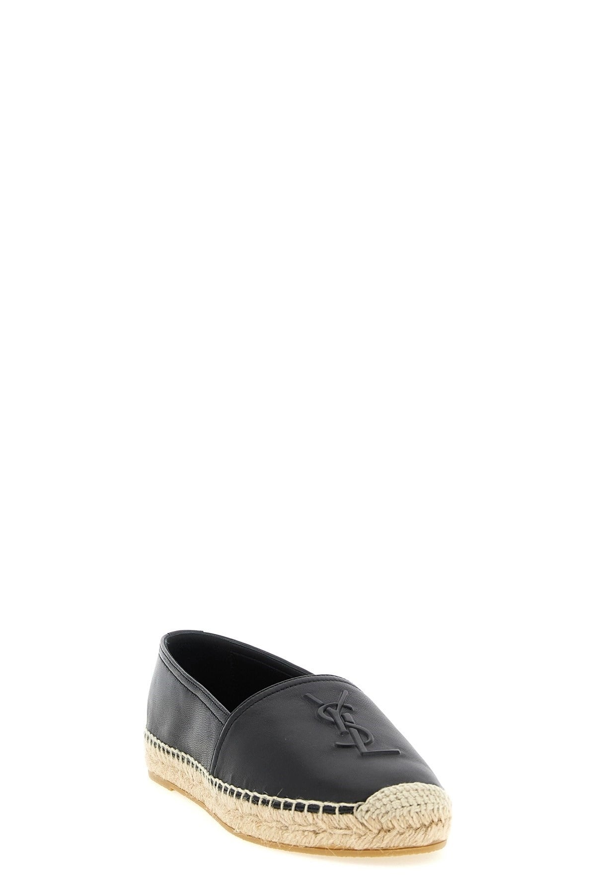 Saint Laurent Logo Leather Espadrilles