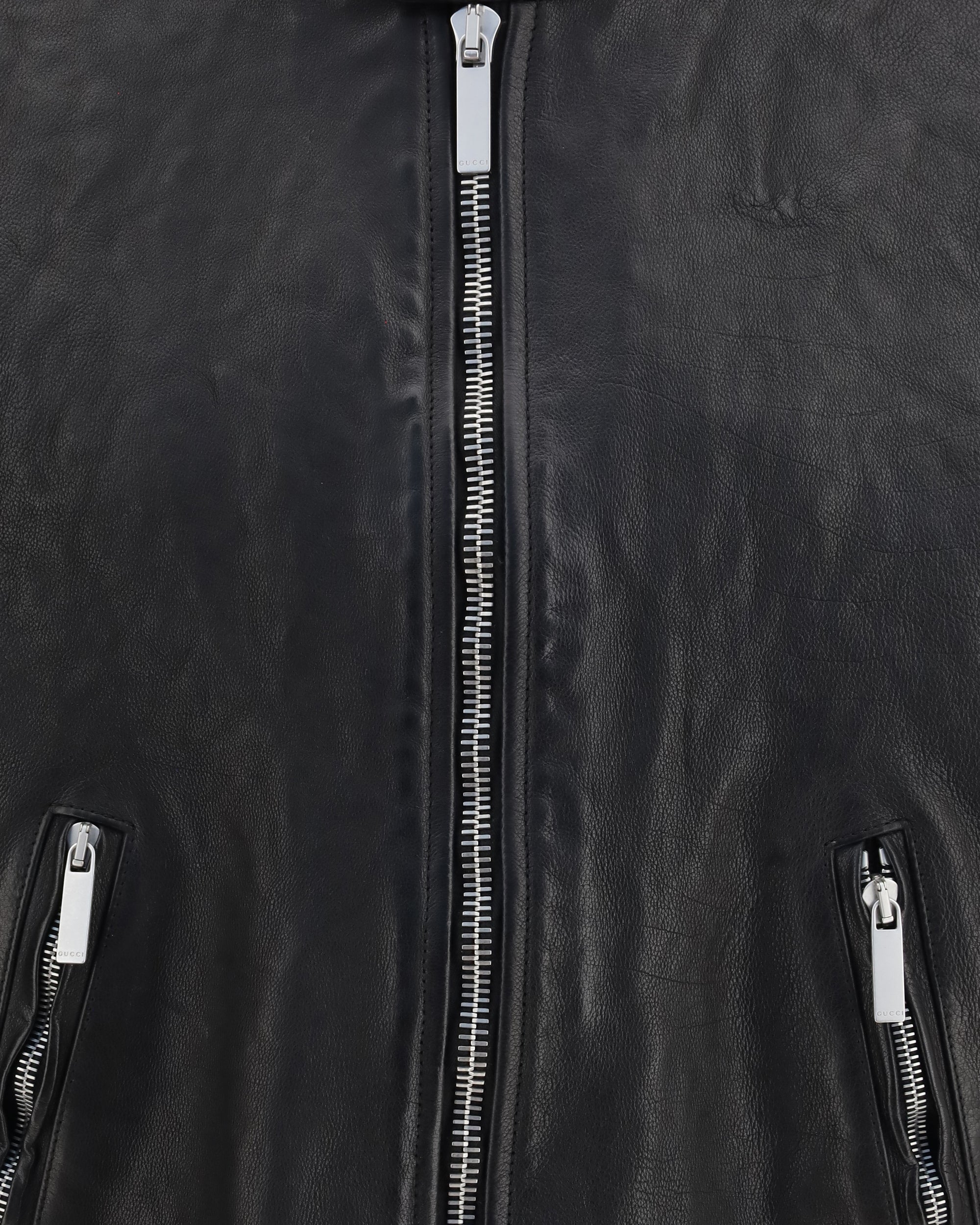 Gucci Buffalo Leather Bomber Web Trim