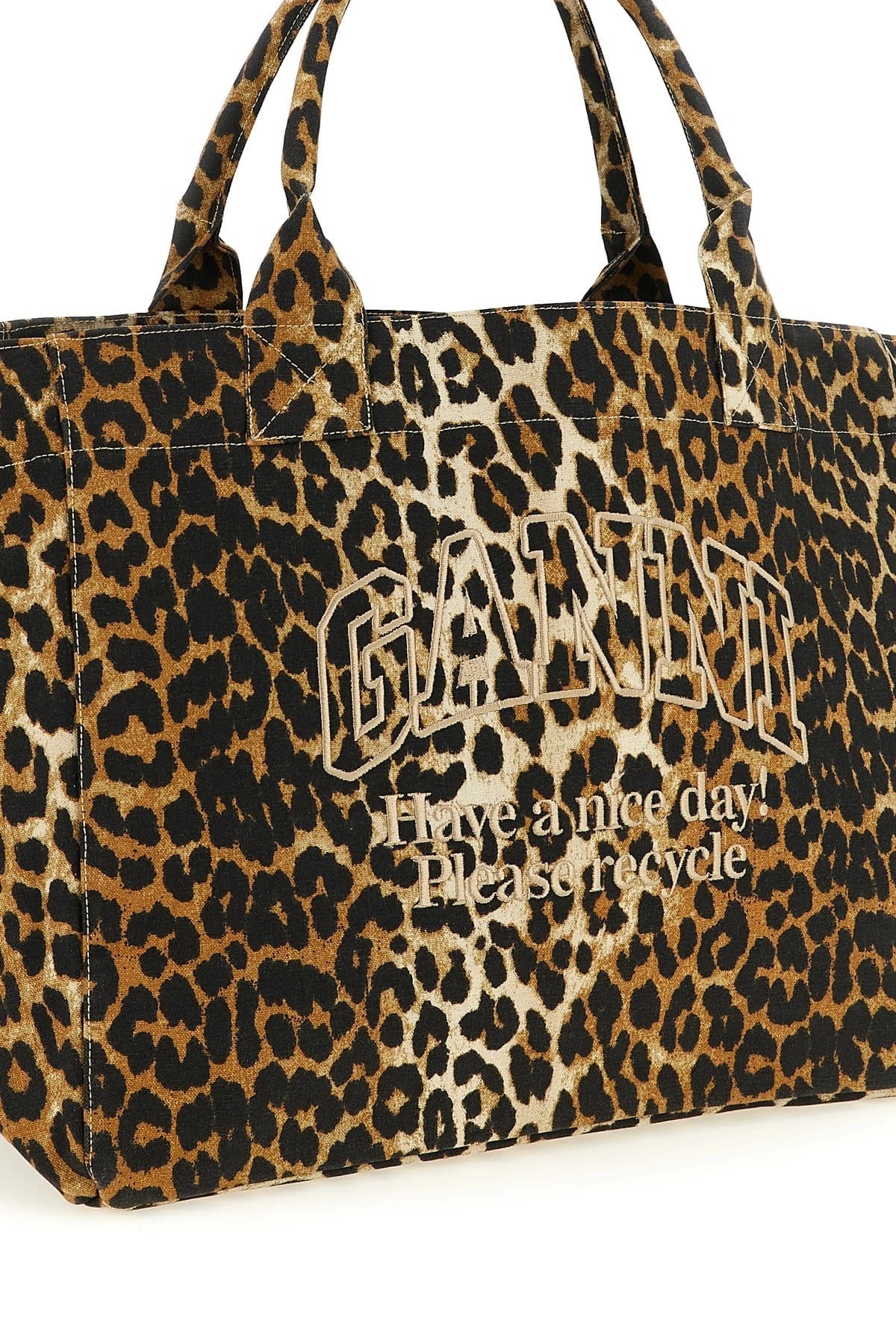Ganni Leopard Xxl Shopping Bag