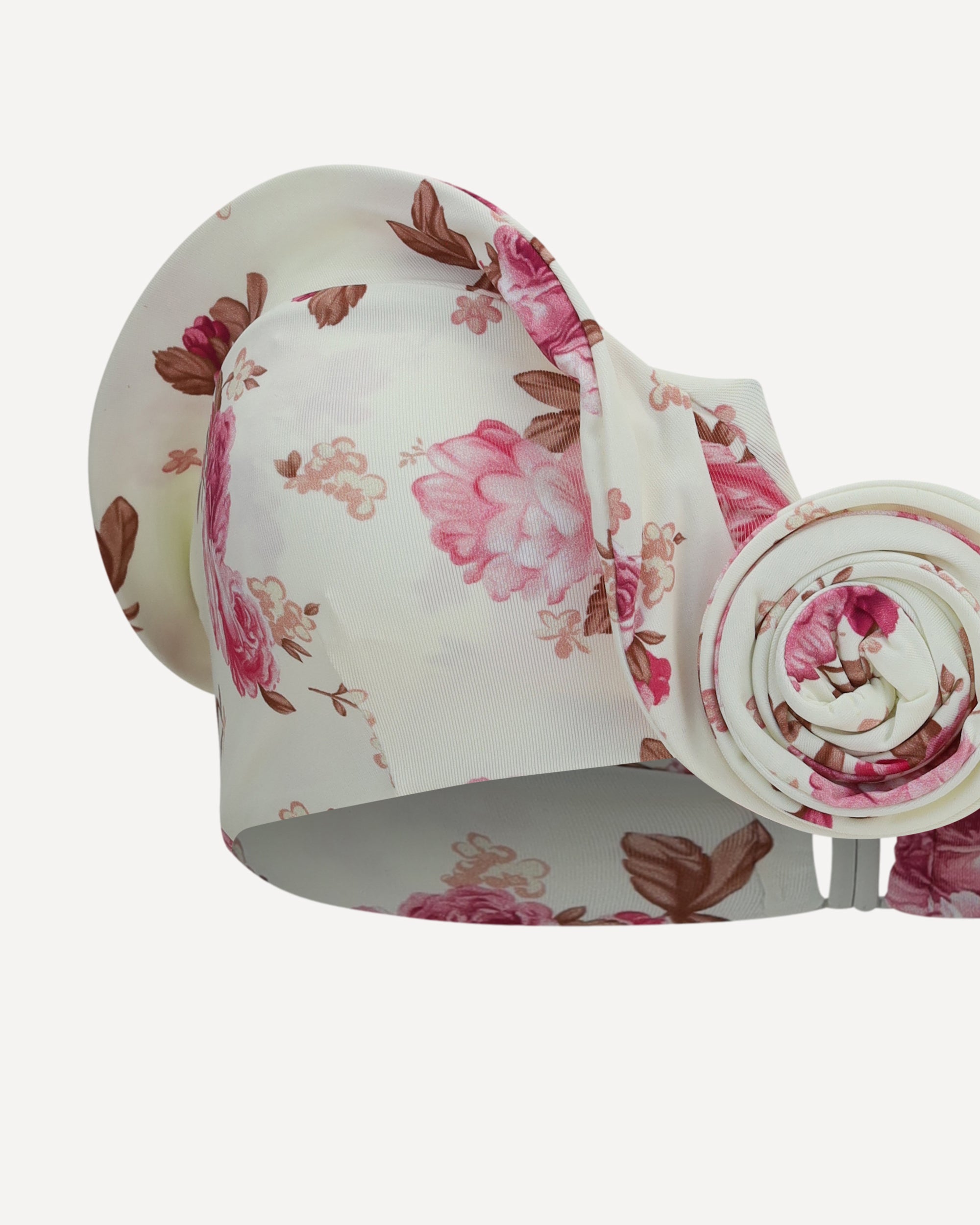 Magda Butrym Sculptural Floral-Print Bandeau Swim Top
