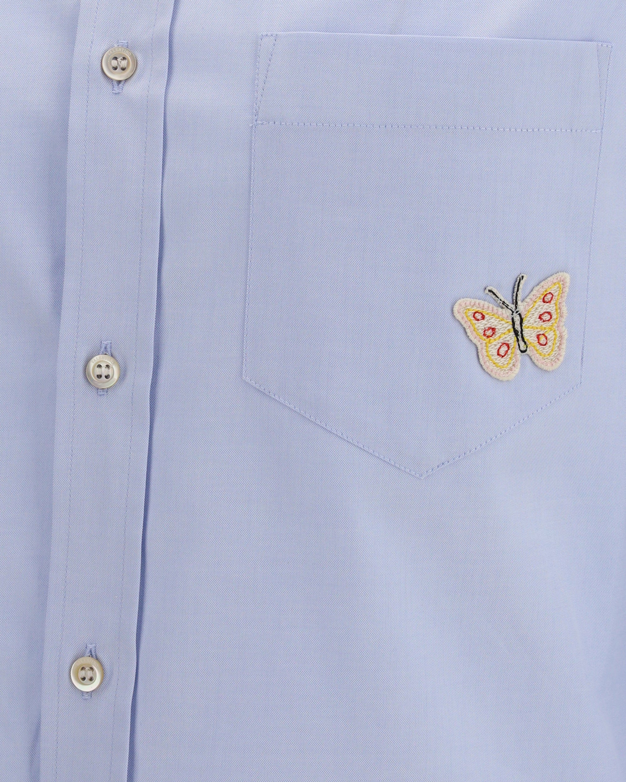 Valentino Garavani Cotton Shirt With Butterfly Embroidery