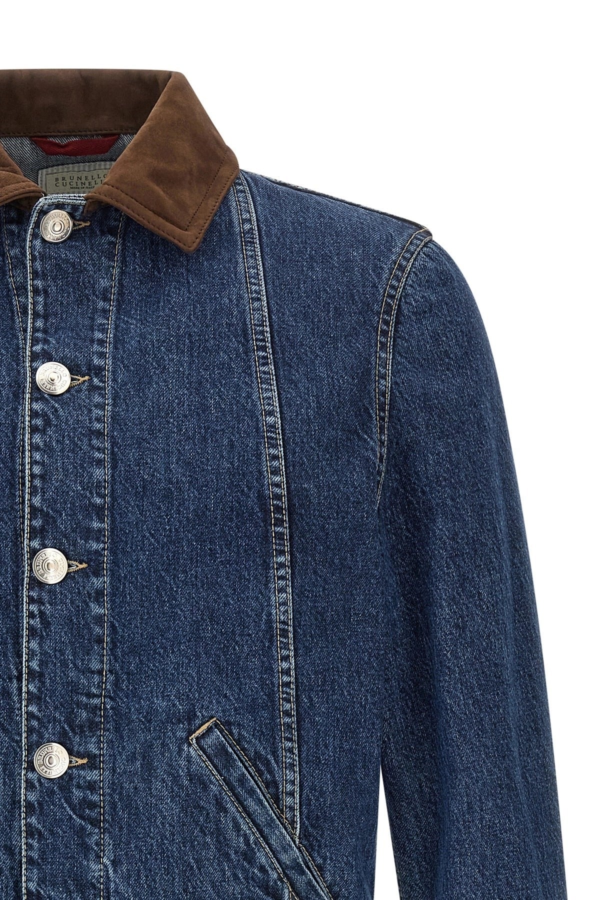 Brunello Cucinelli Denim Suede Jacket | Sendegaro