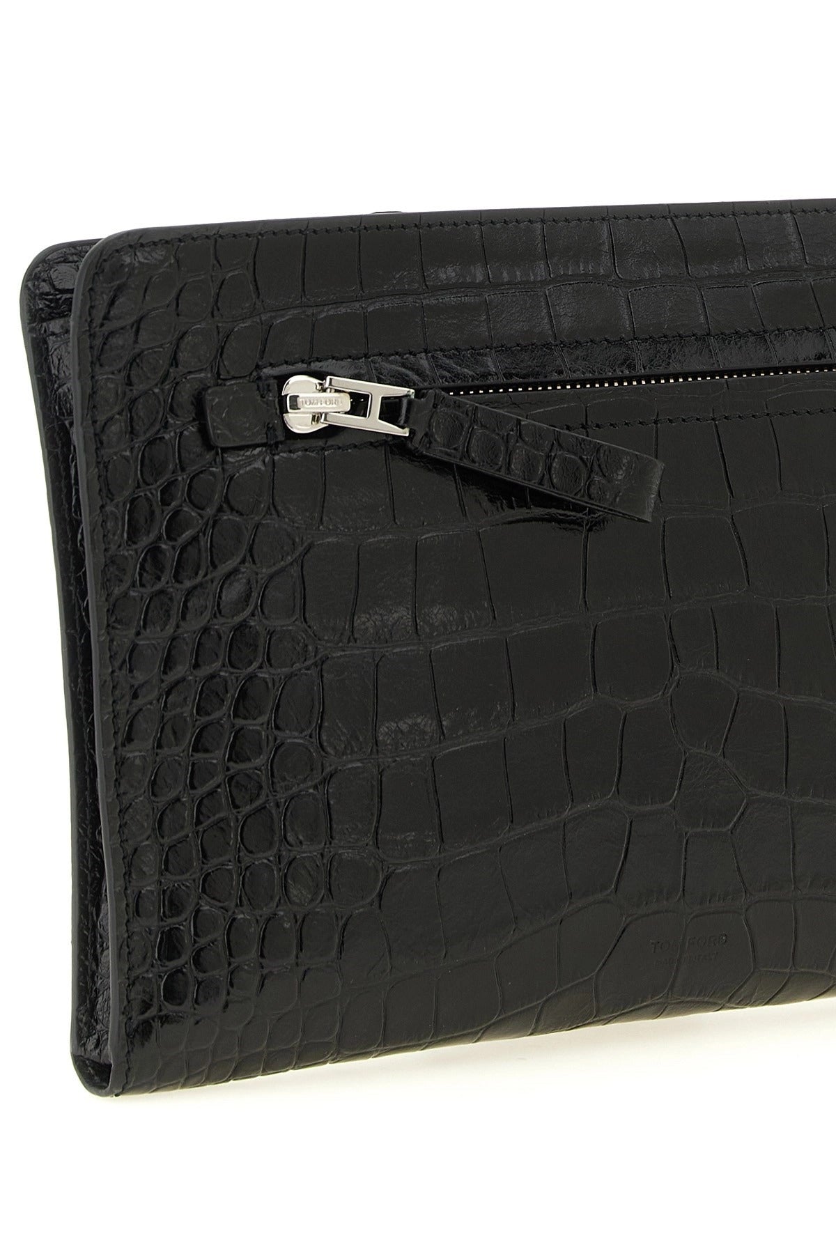 Tom Ford Croc Print Leather Clutch