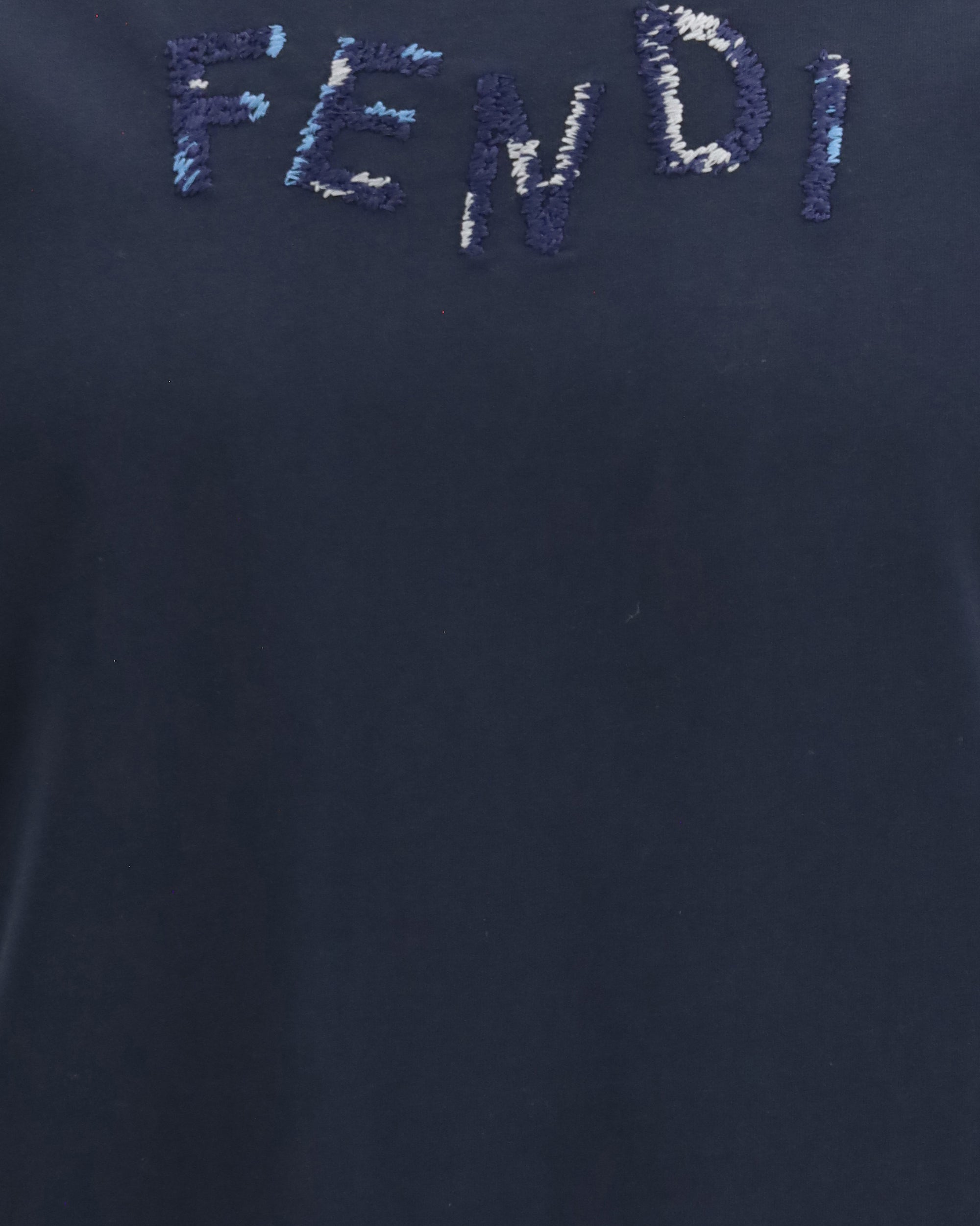 Fendi T-shirt in Cotone con Logo Asimmetrico