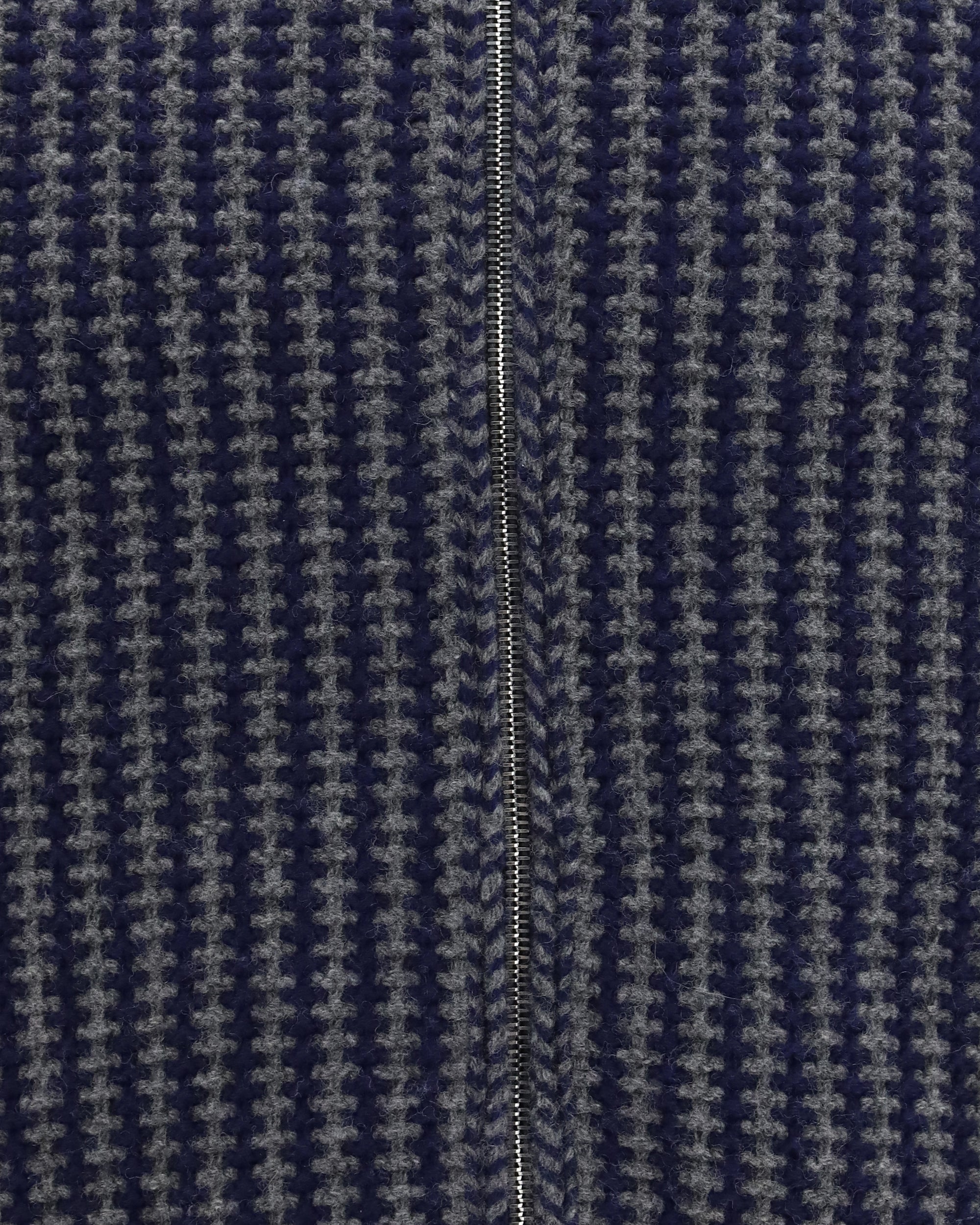 Versace Intarsia Wool Knit Zip Cardigan