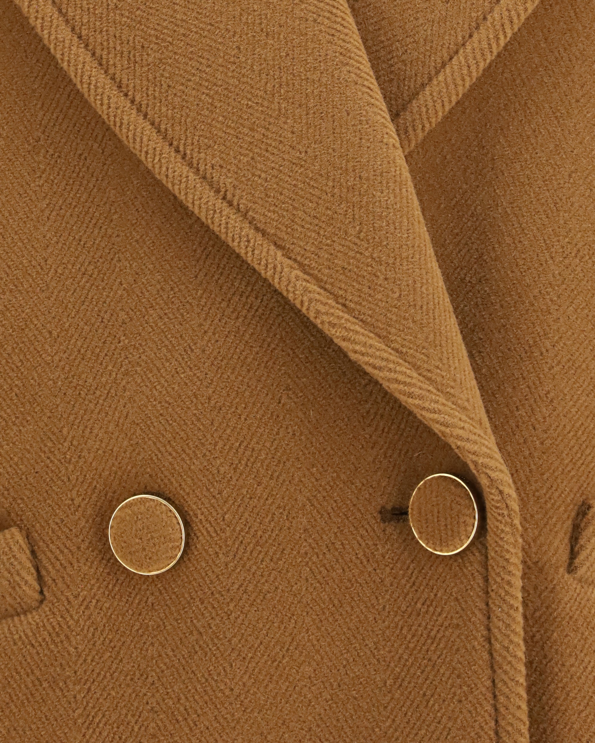 Chloé Double-Breasted Herringbone Wool Short Coat